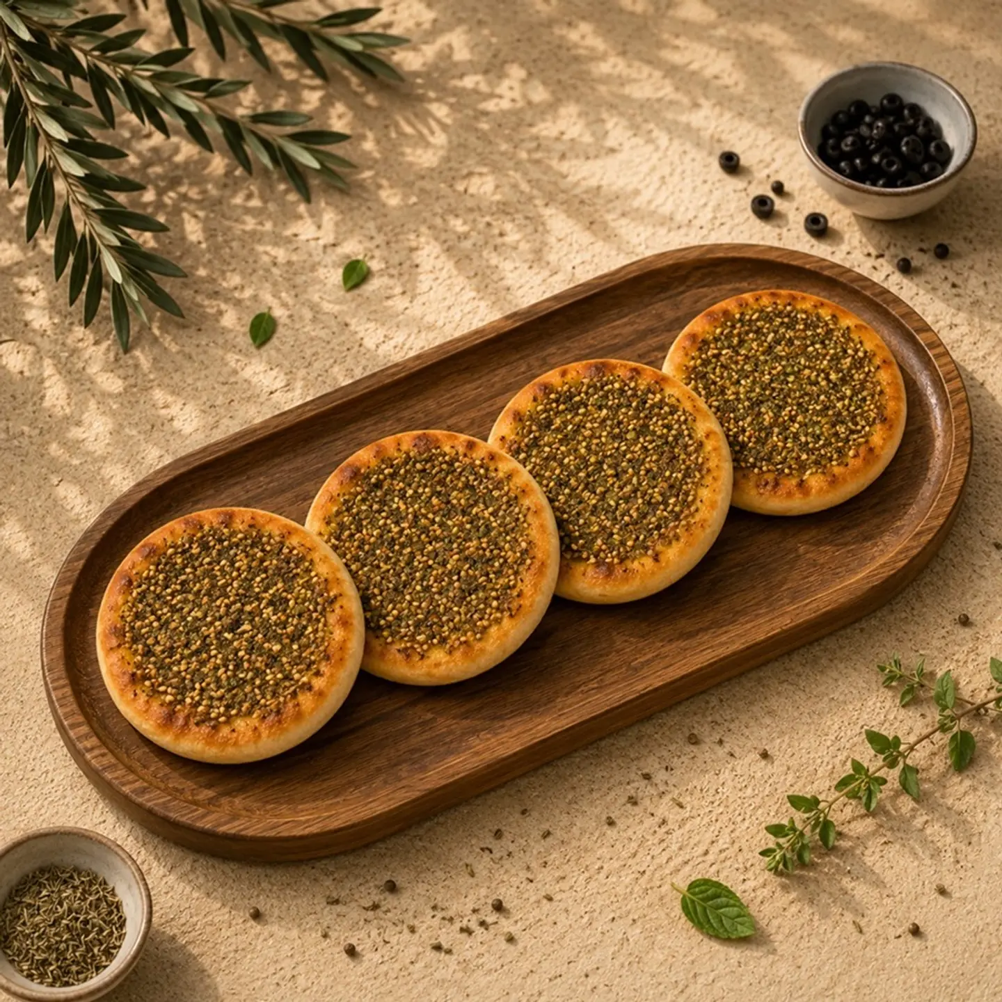 صحن فطيرة زعتر