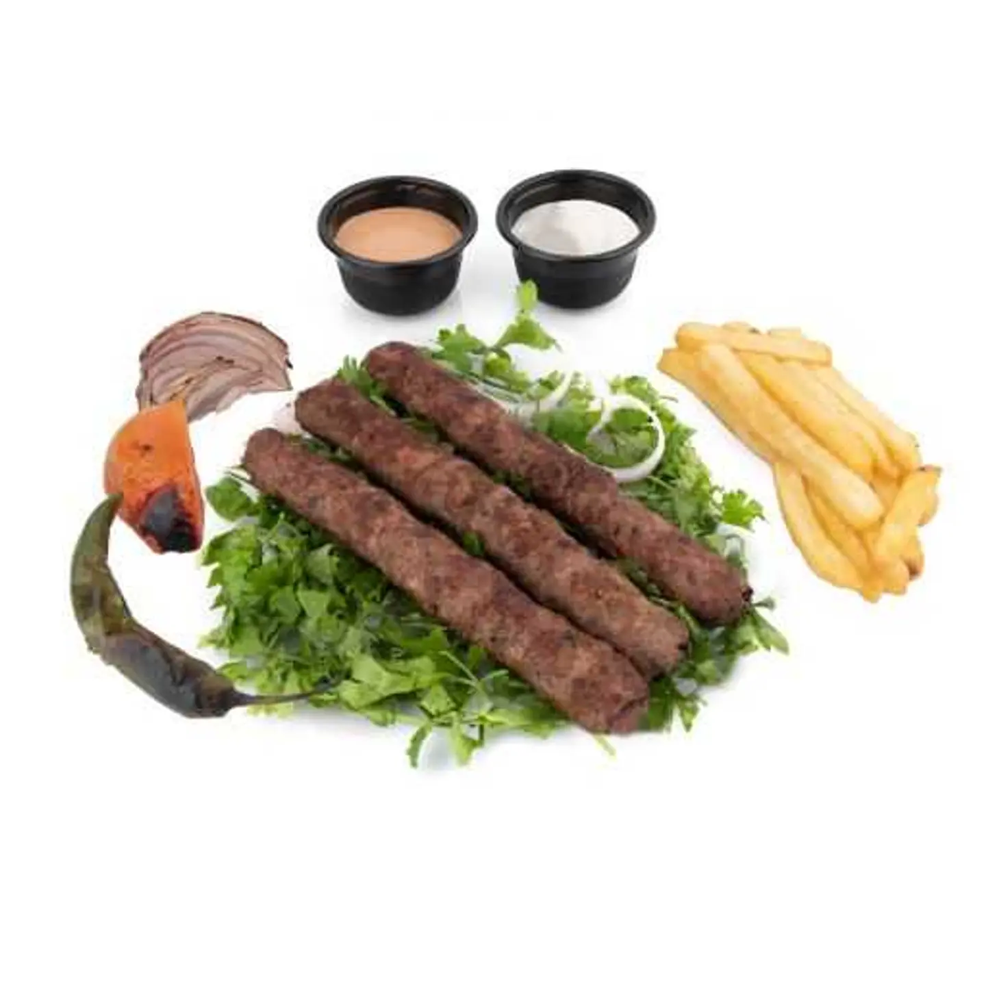 صحن كباب لحم 3 اسياخ.