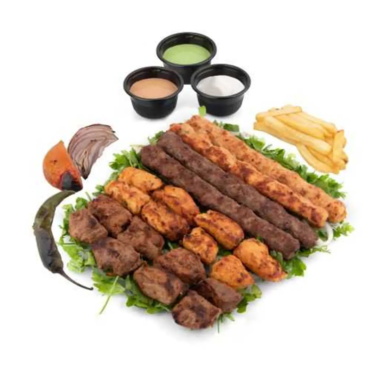 Mixed Grill Platter 8 Skewers.