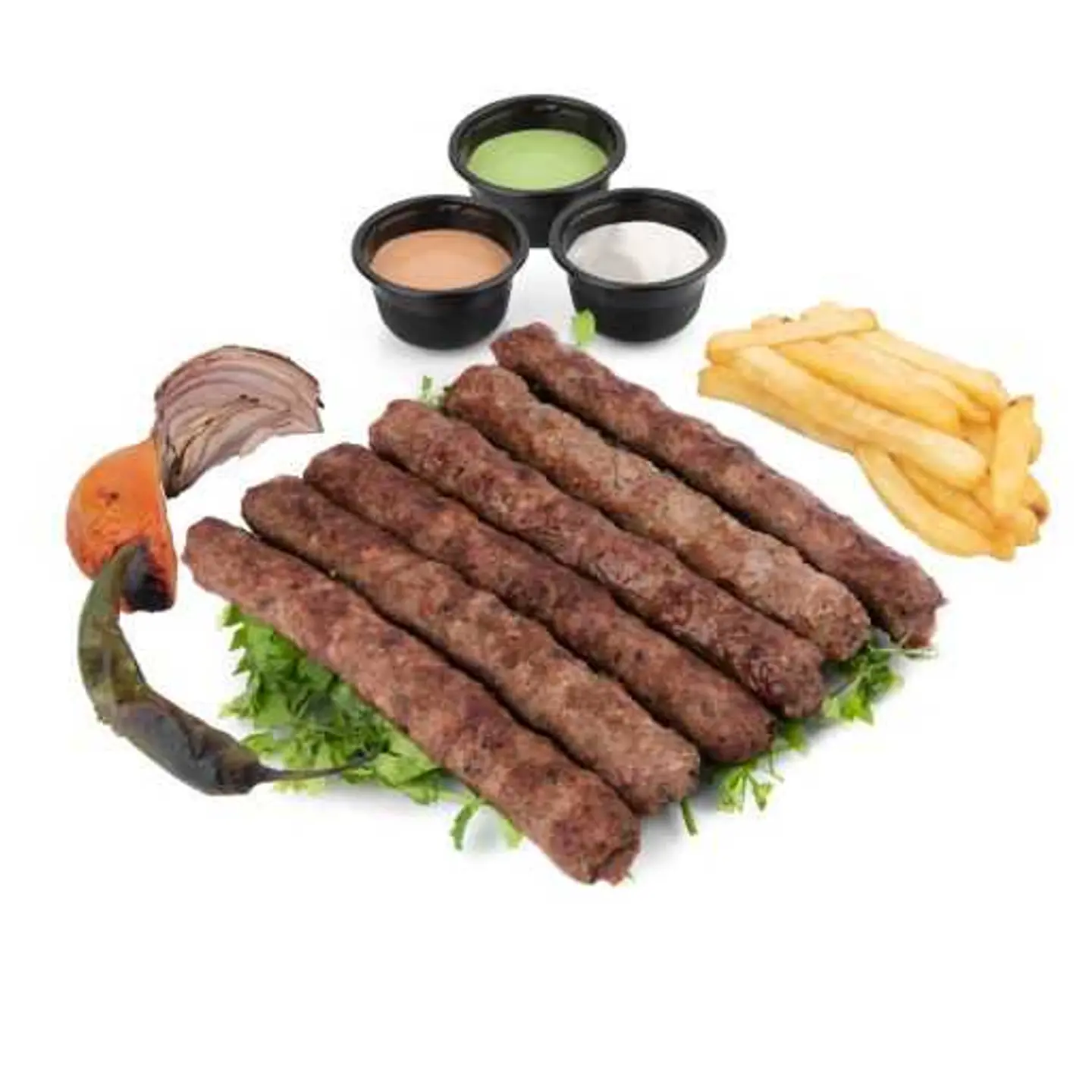 Meat Kebab Plate 6 Skewers.