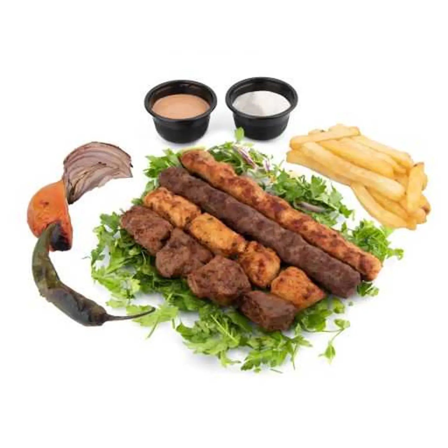 Mixed Grill Plate 4 Skewers.