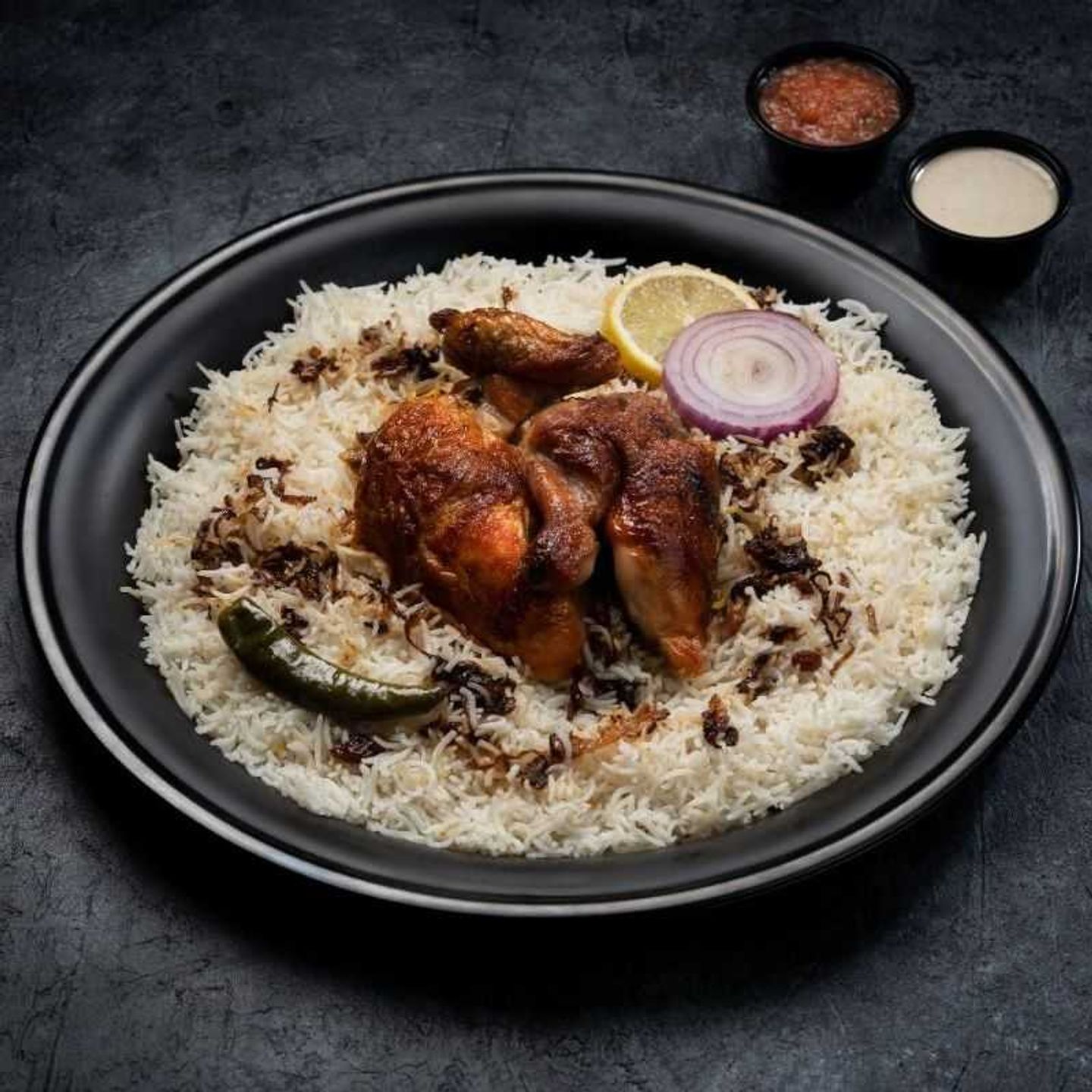 نصف حبة شواية مع أرز بشاور