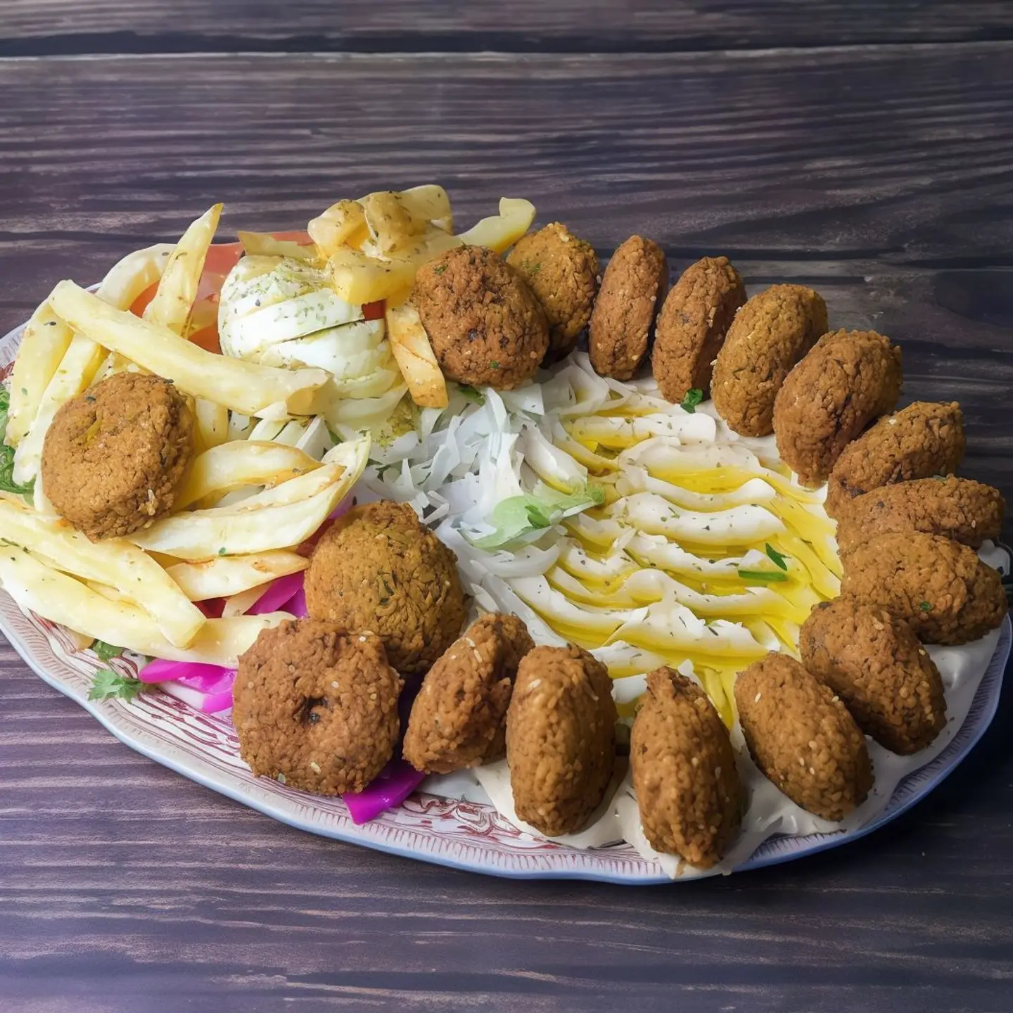 صحن فلافل مشكل