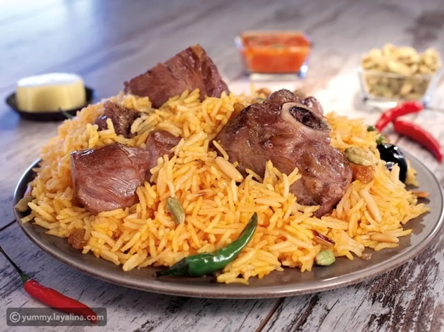 كبسة لحم مع مرق