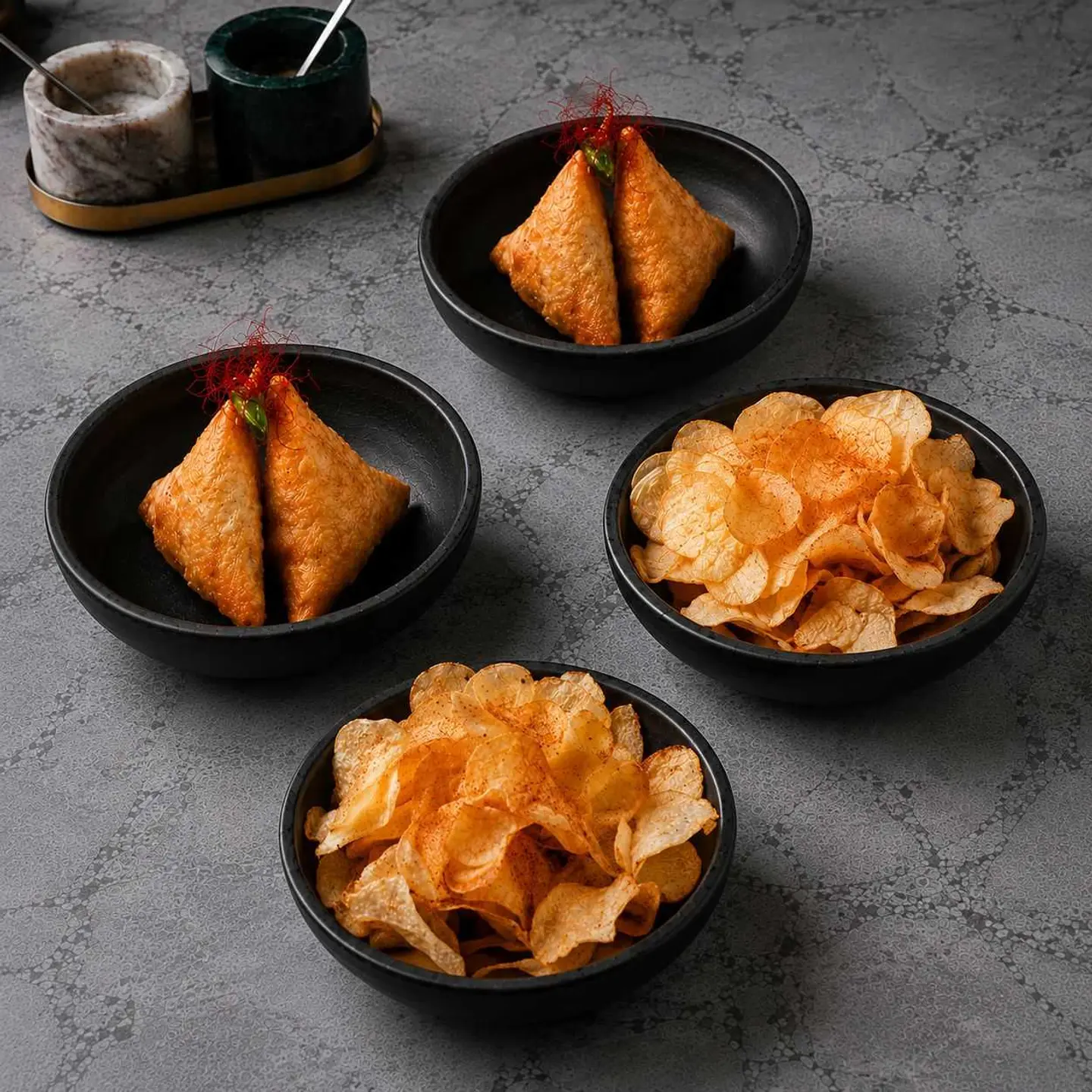 Bacon Jam Samosa & Chips
