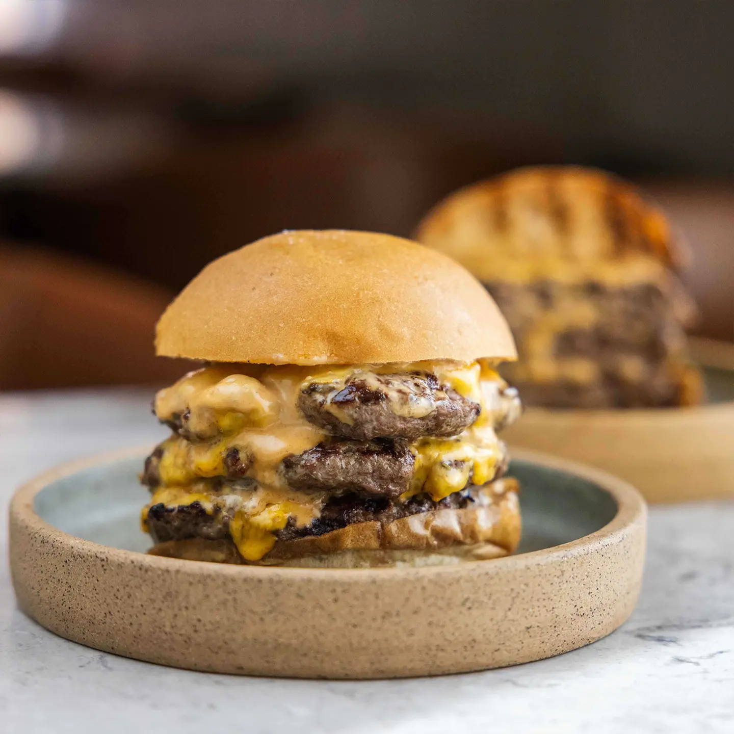 Triple Patty & Cheese Marble Burger