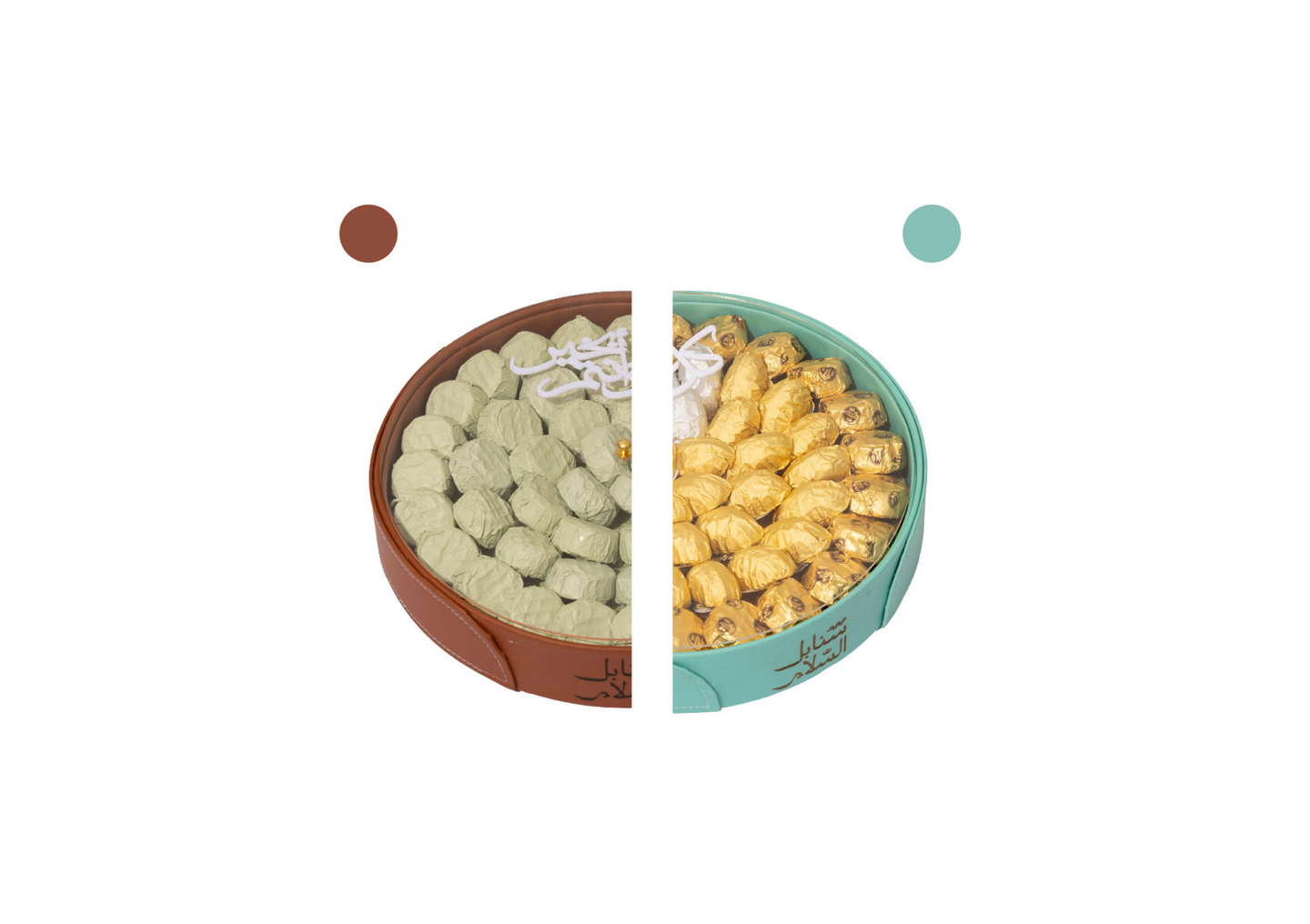 سلة جلد معمول تركواز