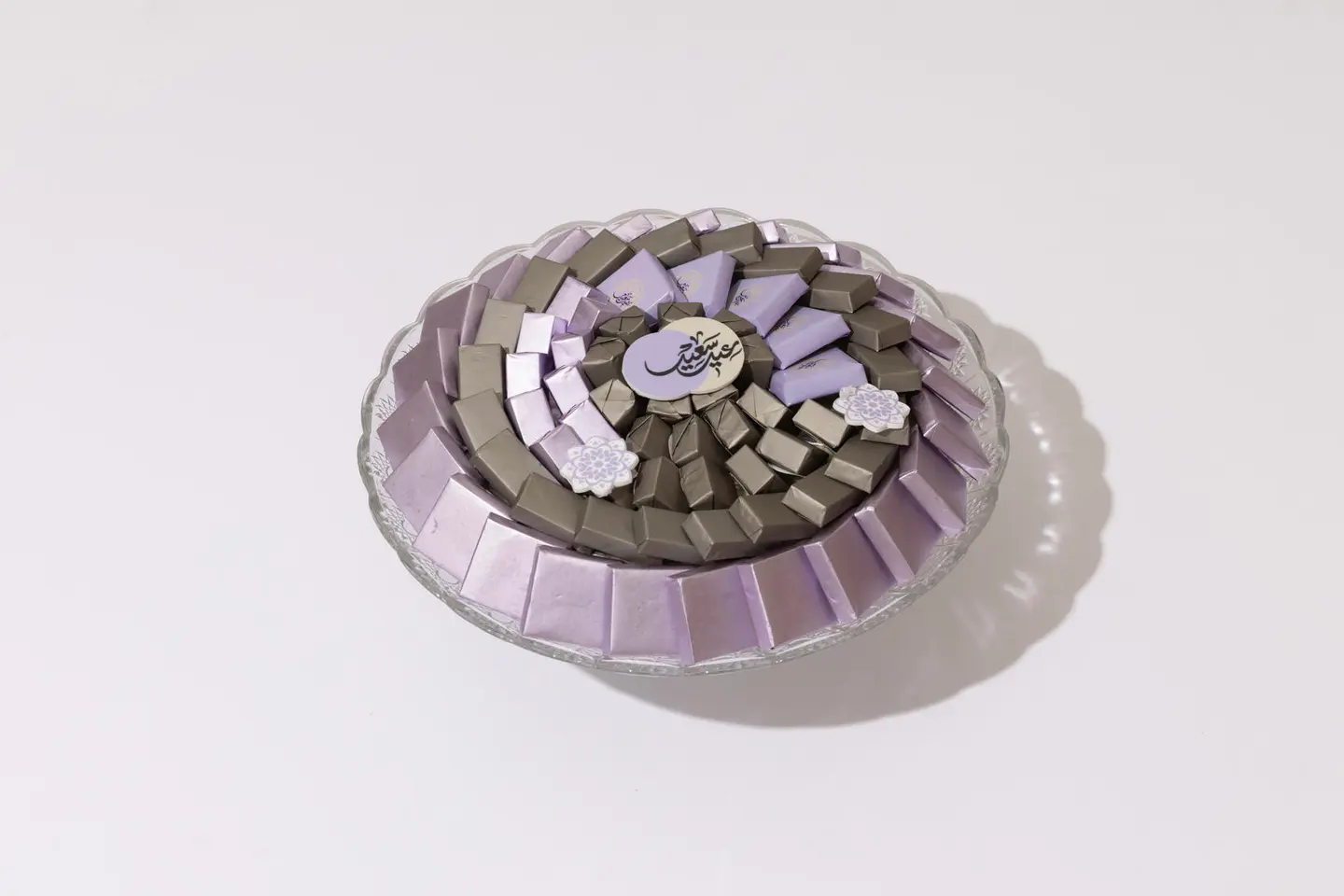Round Chocolate Tray With Lavender Center