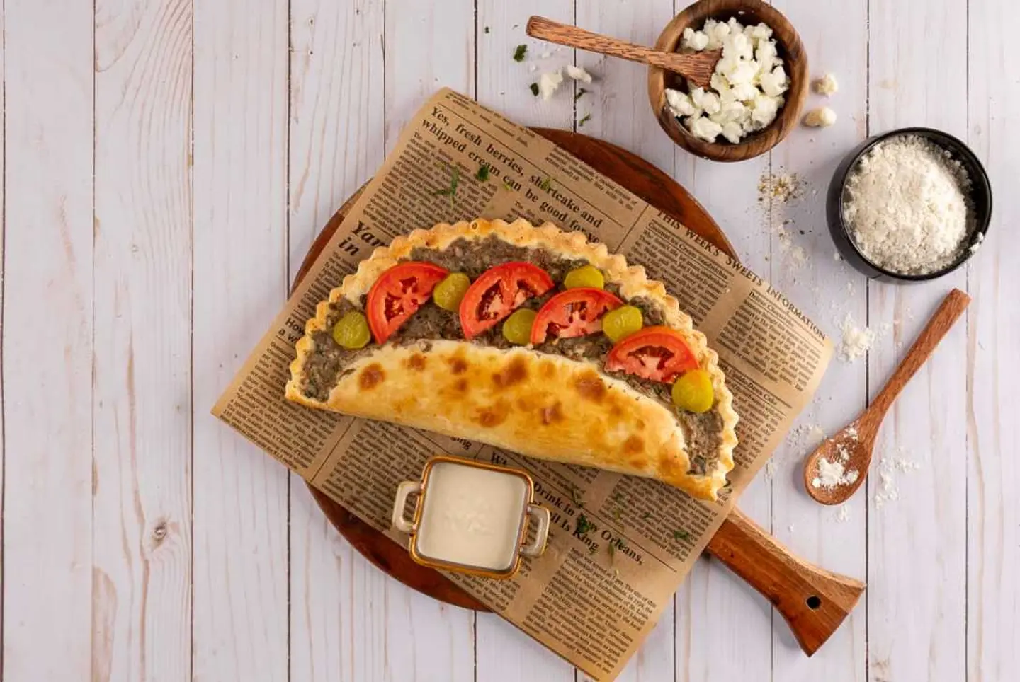 Kafta And Cheese Special Manakeesh