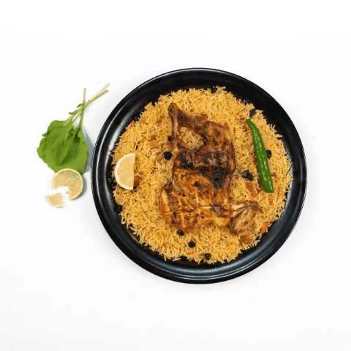 نص دجاج علي الفحم مع ارز بخاري