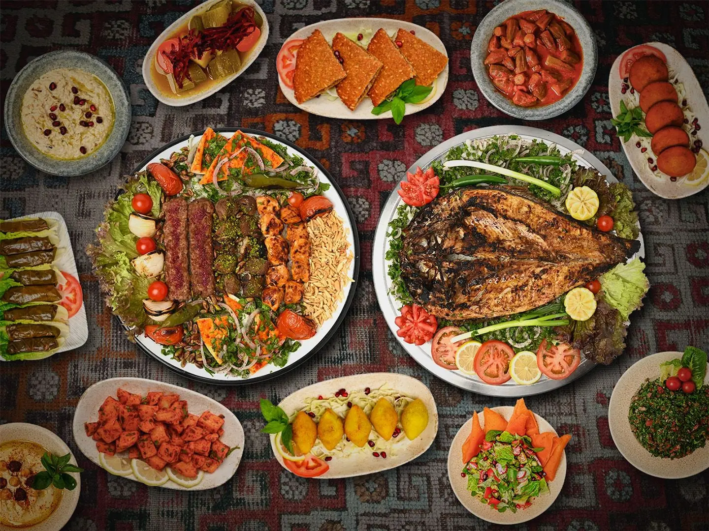 كومبو سمك قطان ومشاوي مشكلة