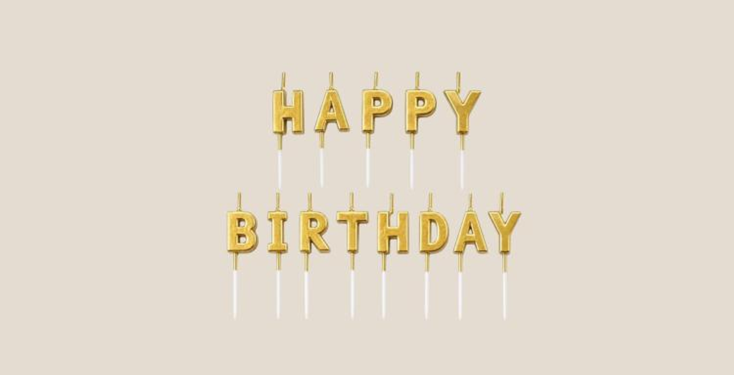 Hbd Gold Letter Candle