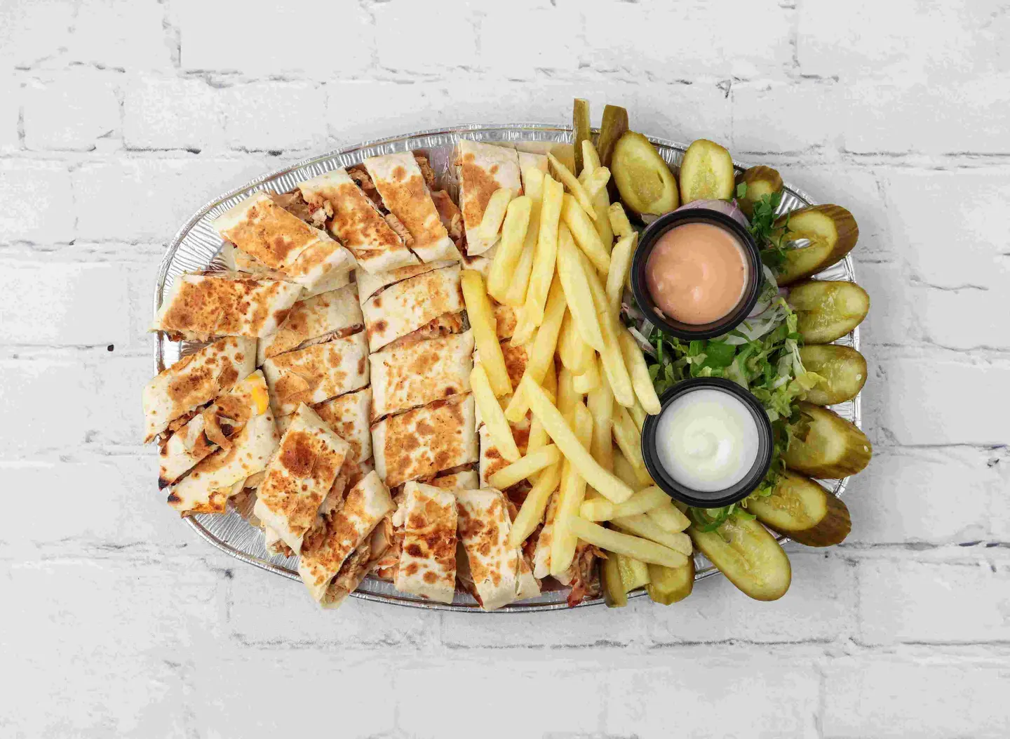 صحن شاورما وسط