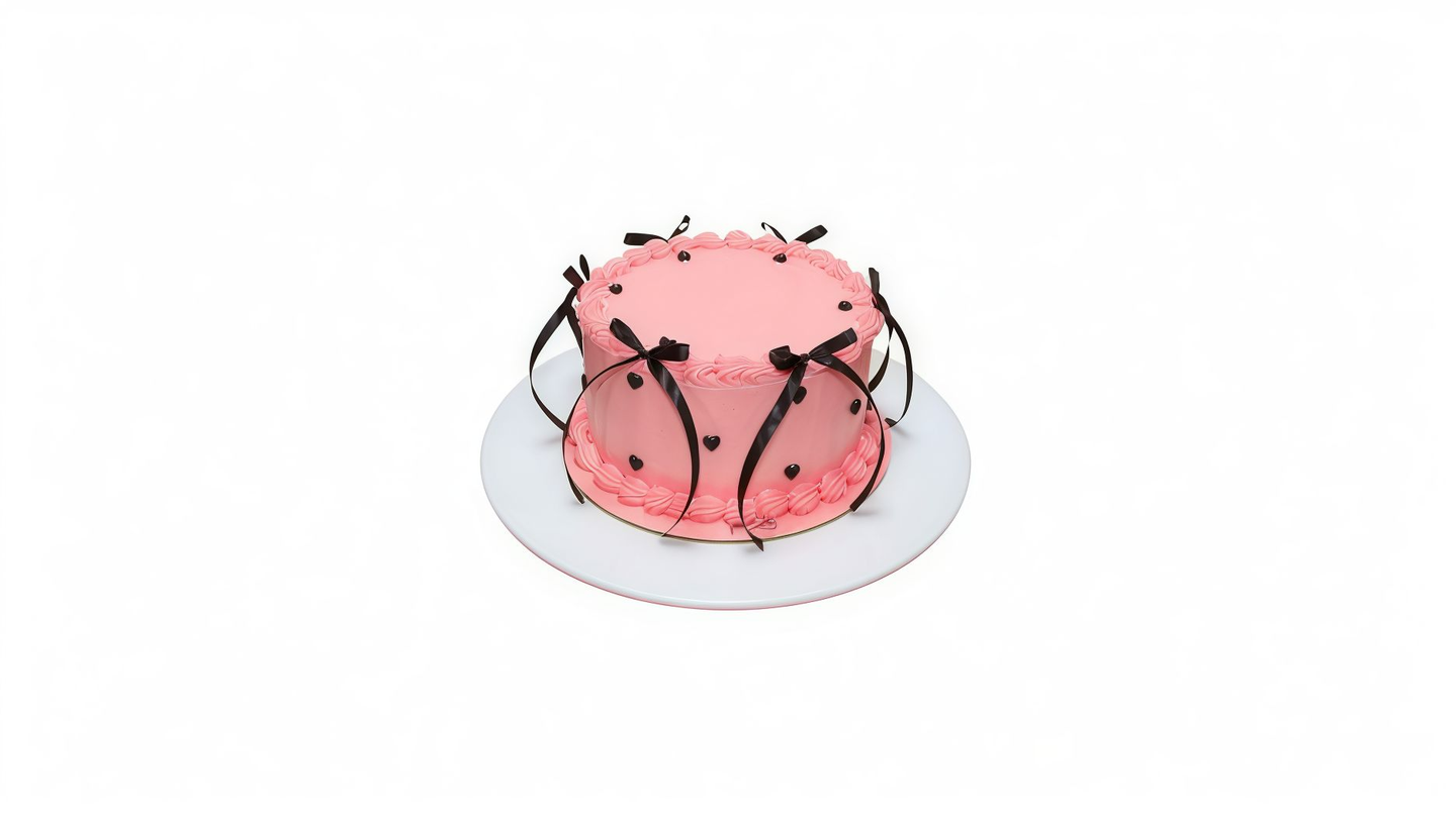 Ribbon Cake Pink Medium