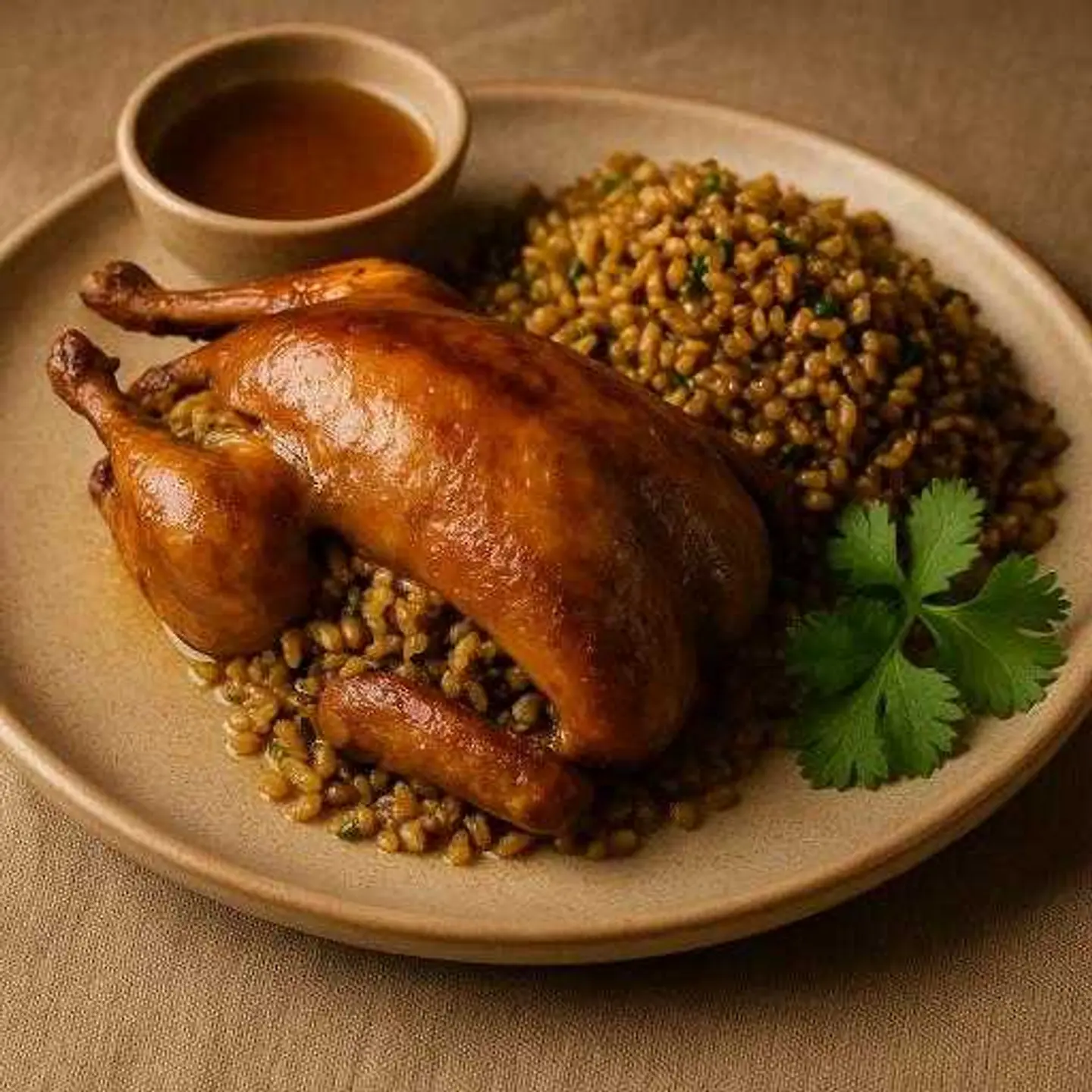 Stuffed Pigeon With Freekeh