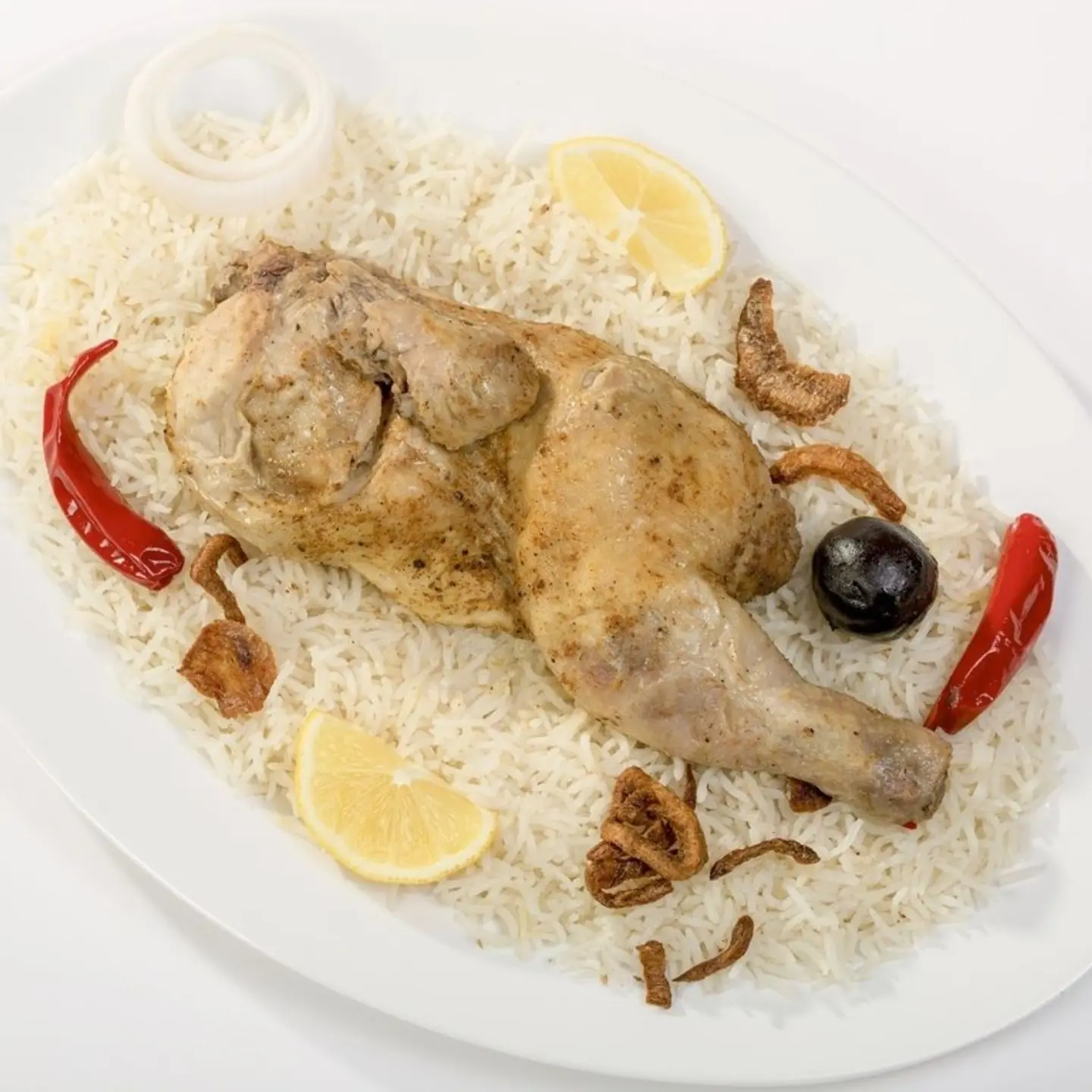 Half Madfoun Chicken With Traditional Rice