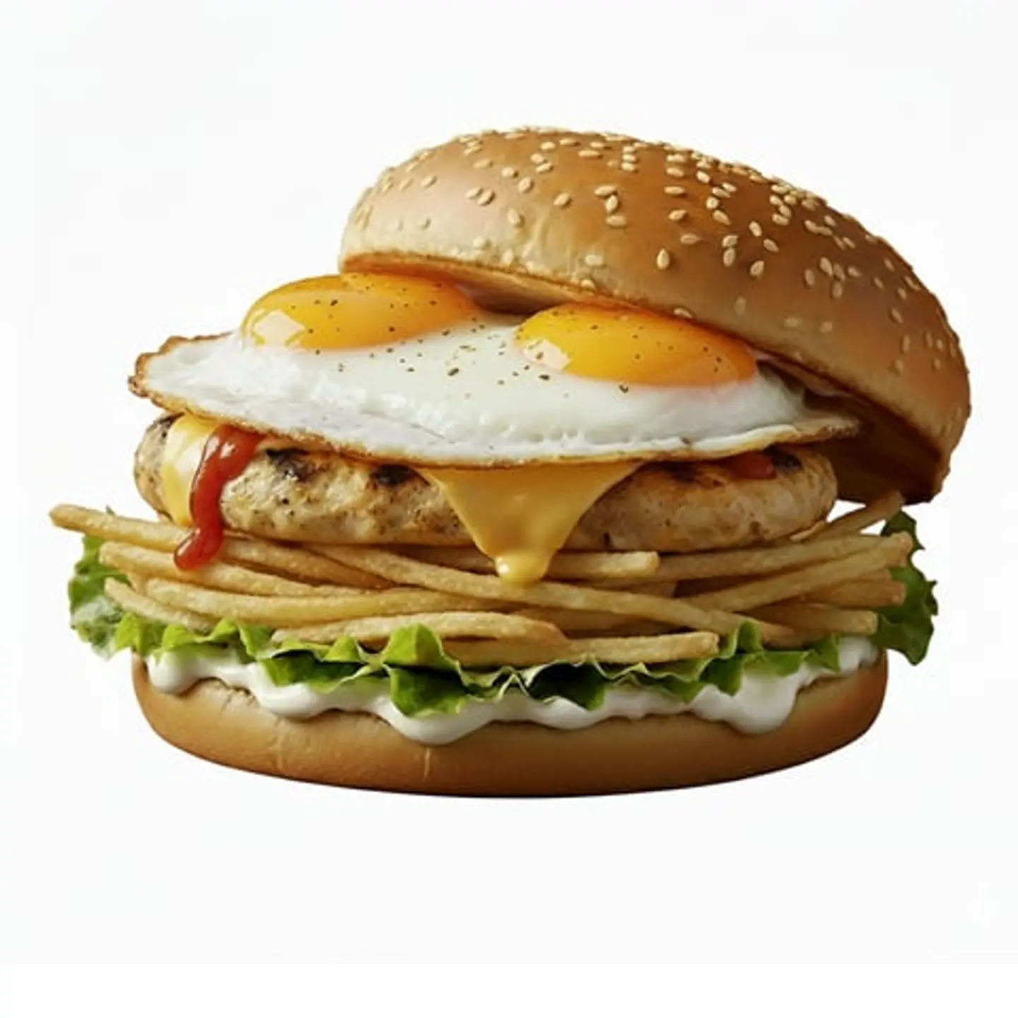 برجر دجاج بالبيض
