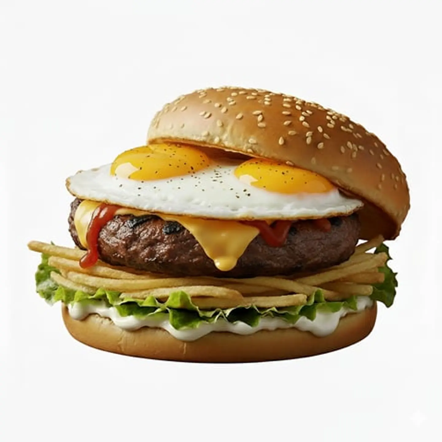 برجر لحم بالبيض