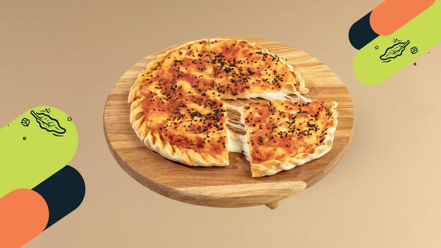 دوبلكس جبن القشقوان مع المحمرة و حبة البركة