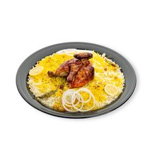 نصف شواية مع أرز شعبى