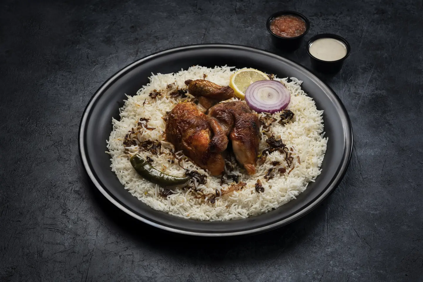 نصف شواية مع أرز بشاور