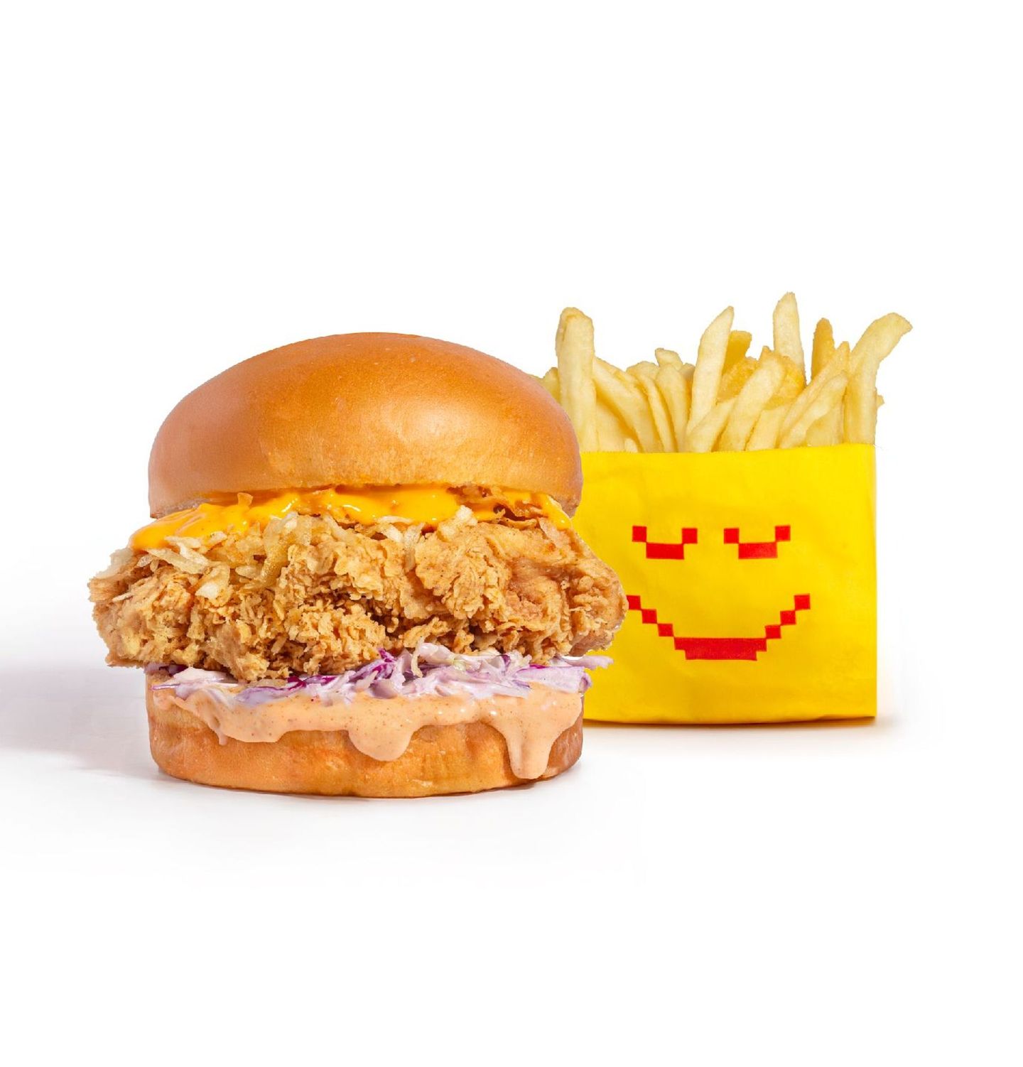 Spicy Chicken Burger With Fries