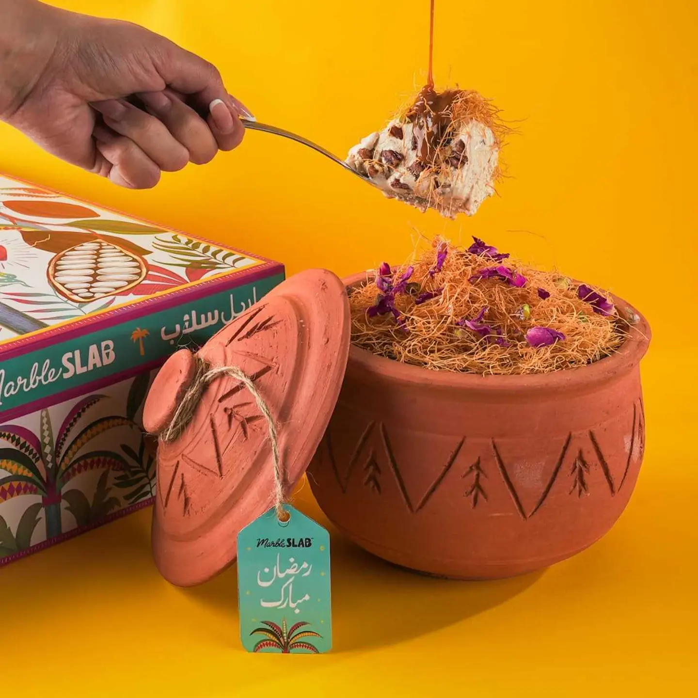 Date Pudding & Coffee Kunafa Ice Cream