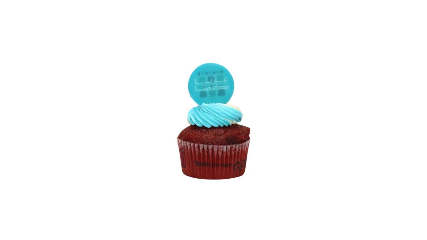 National Day Cupcake Red Velvet Teal