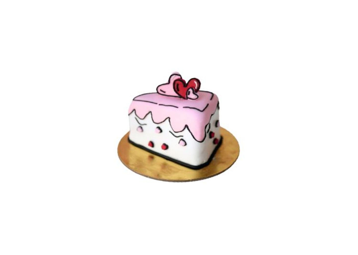 Comic Cake Hearts Red Velvet
