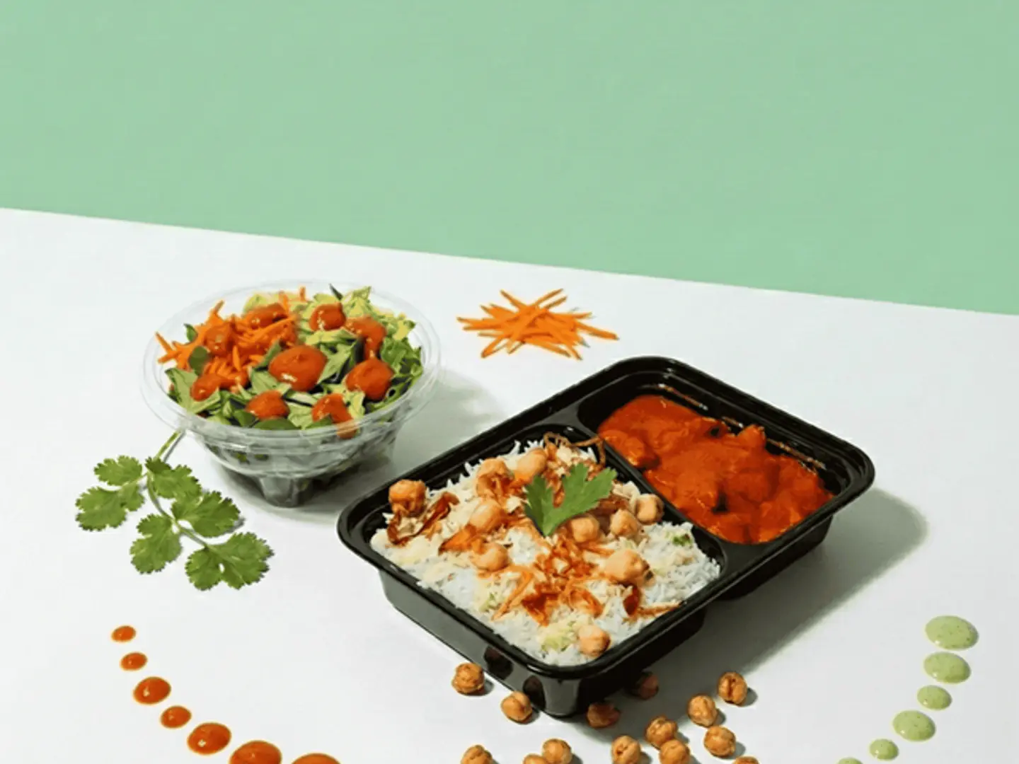 دجاج الزبدة مع سلطة