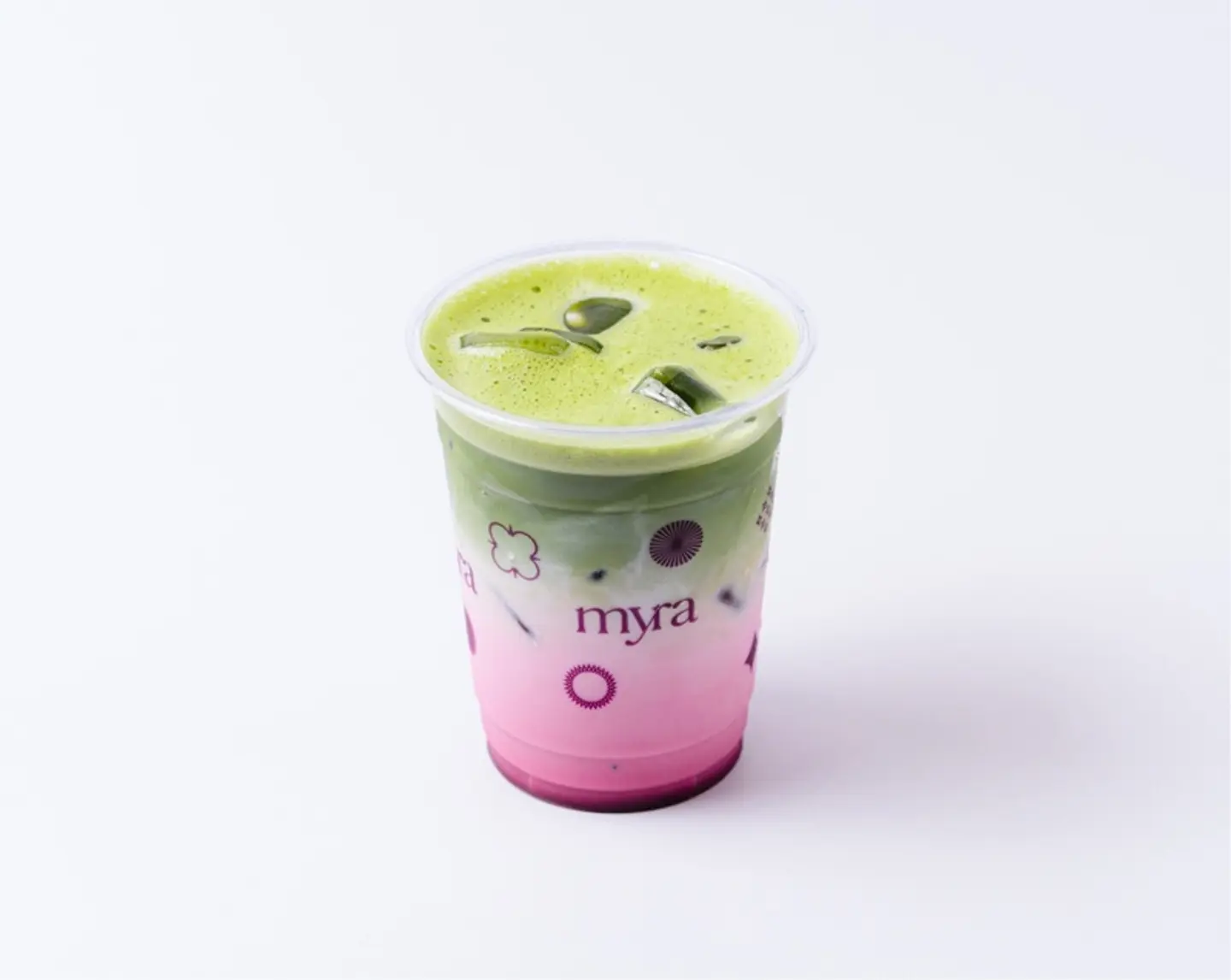 Iced Matcha Rose + Collagen Latte 14 Oz.