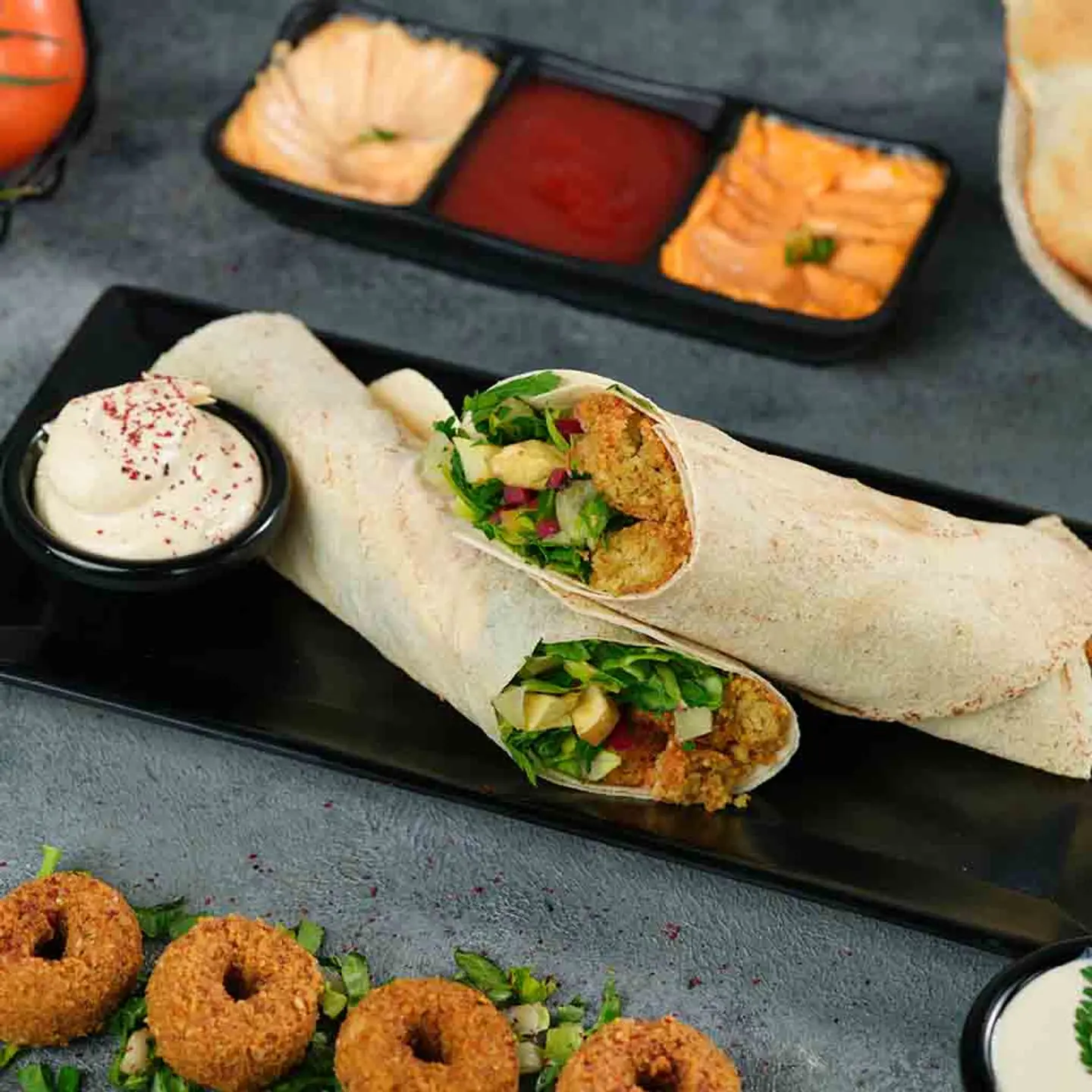 Levantine Falafel With Hummus Sandwich
