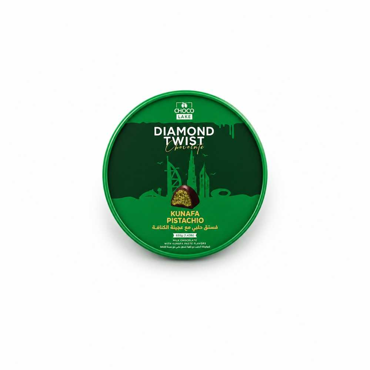 Choco Lake Diamond Twist Pistachio Kunafa