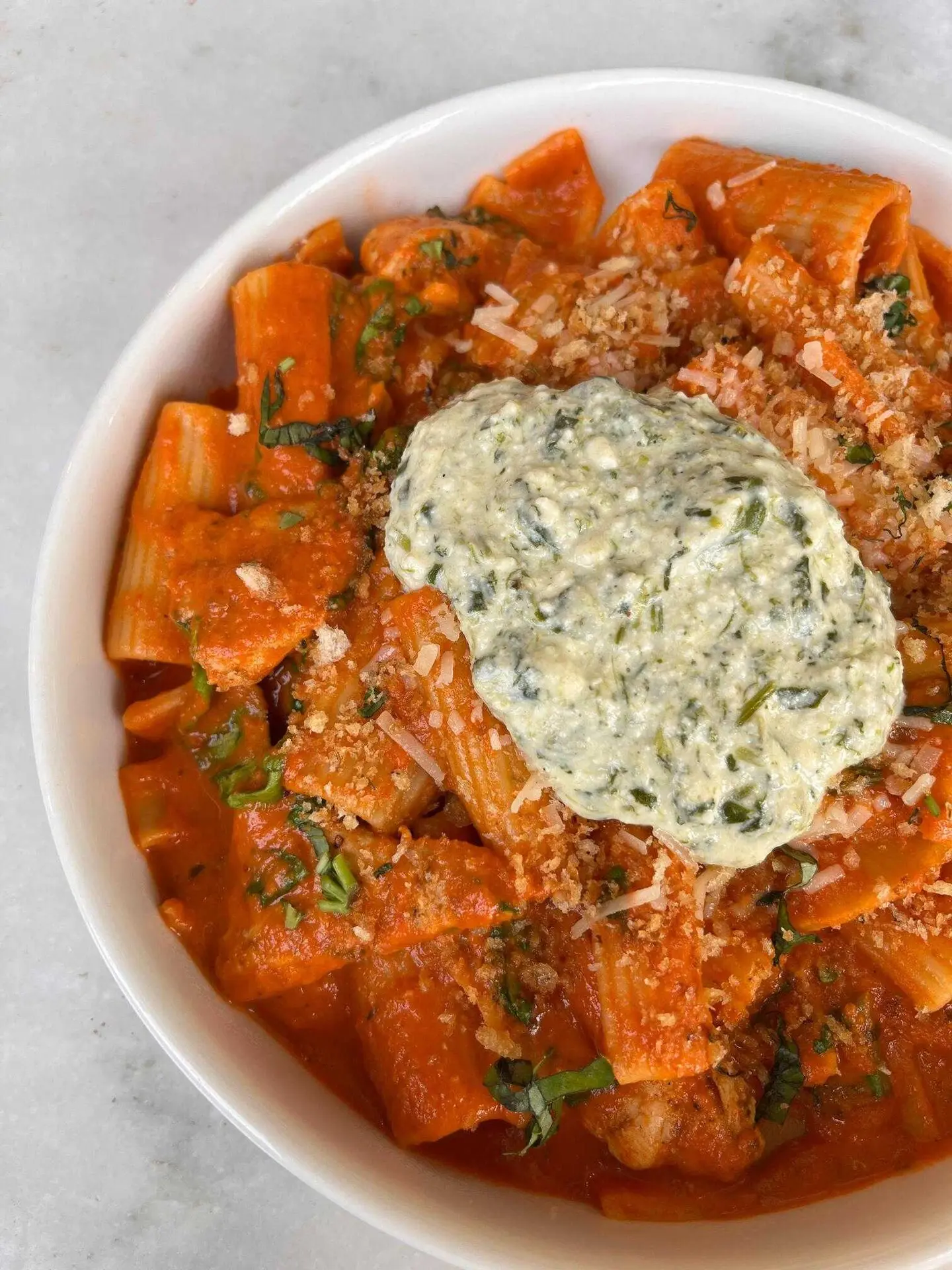 مكرونة الدجاج و الريكوتا