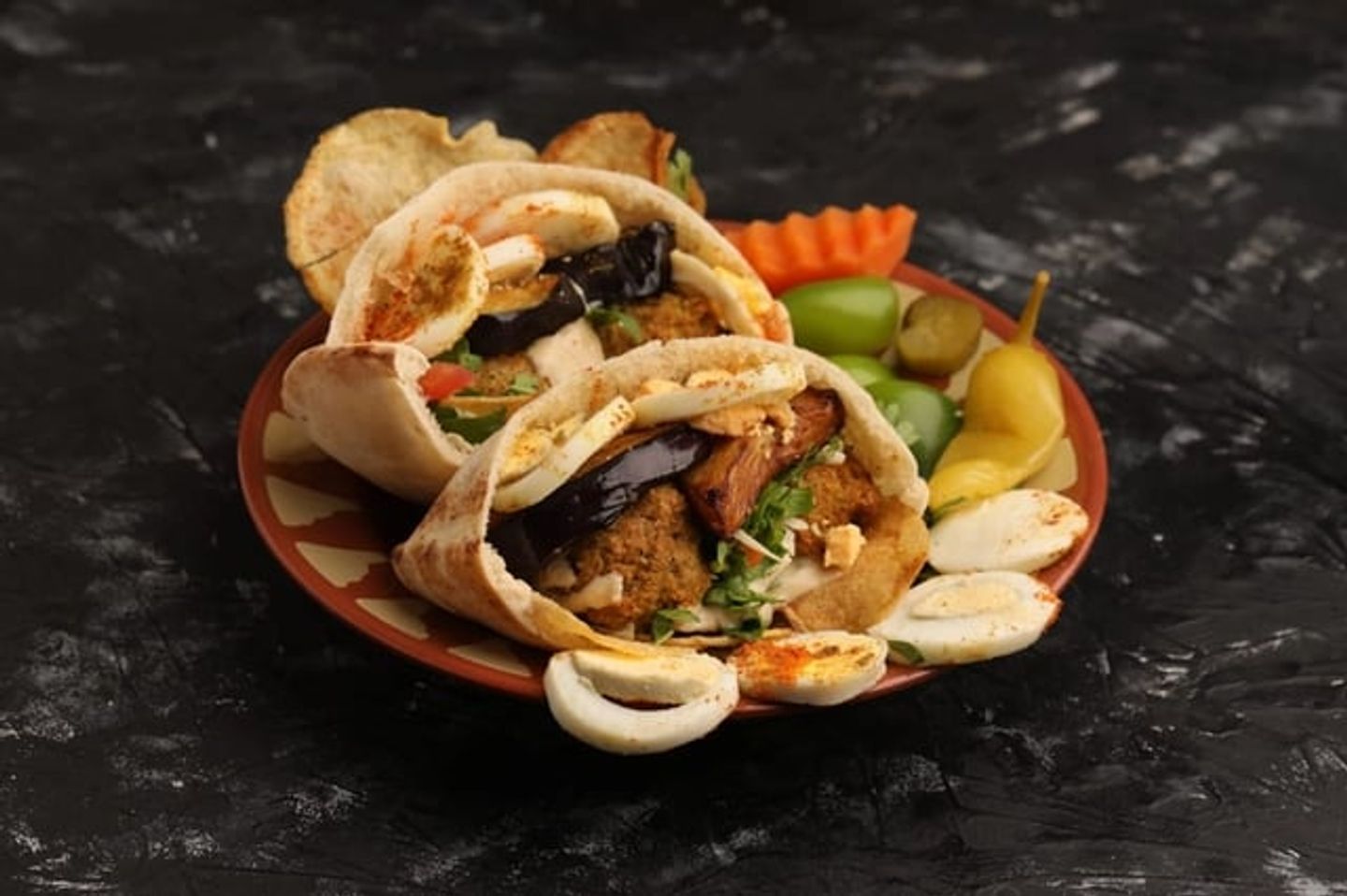 Falafel, Egg, And Hummus Sandwich