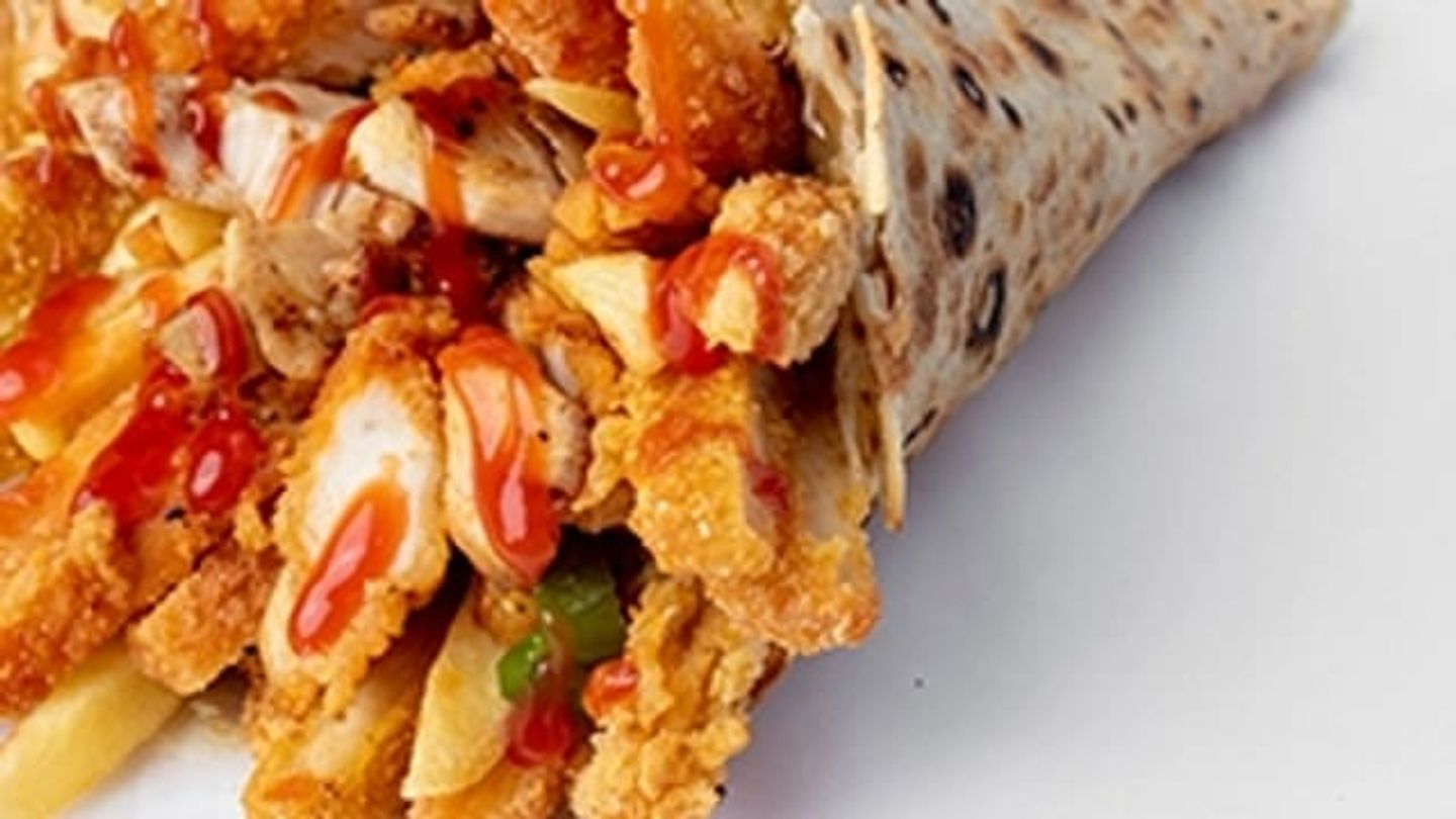 Breaded Chicken On Sausage Crepe