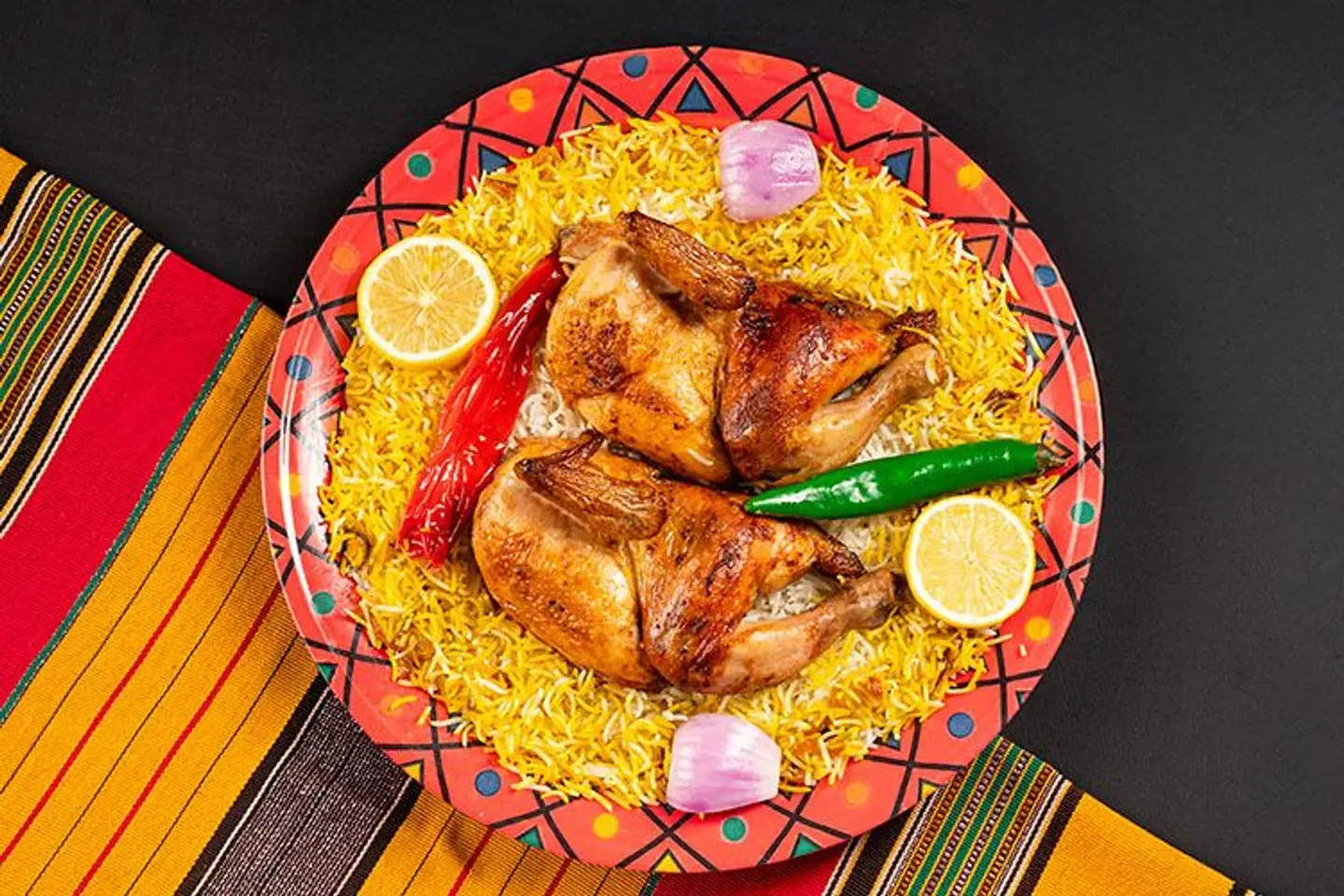 حبة دجاج شواية مع أرز شعبي