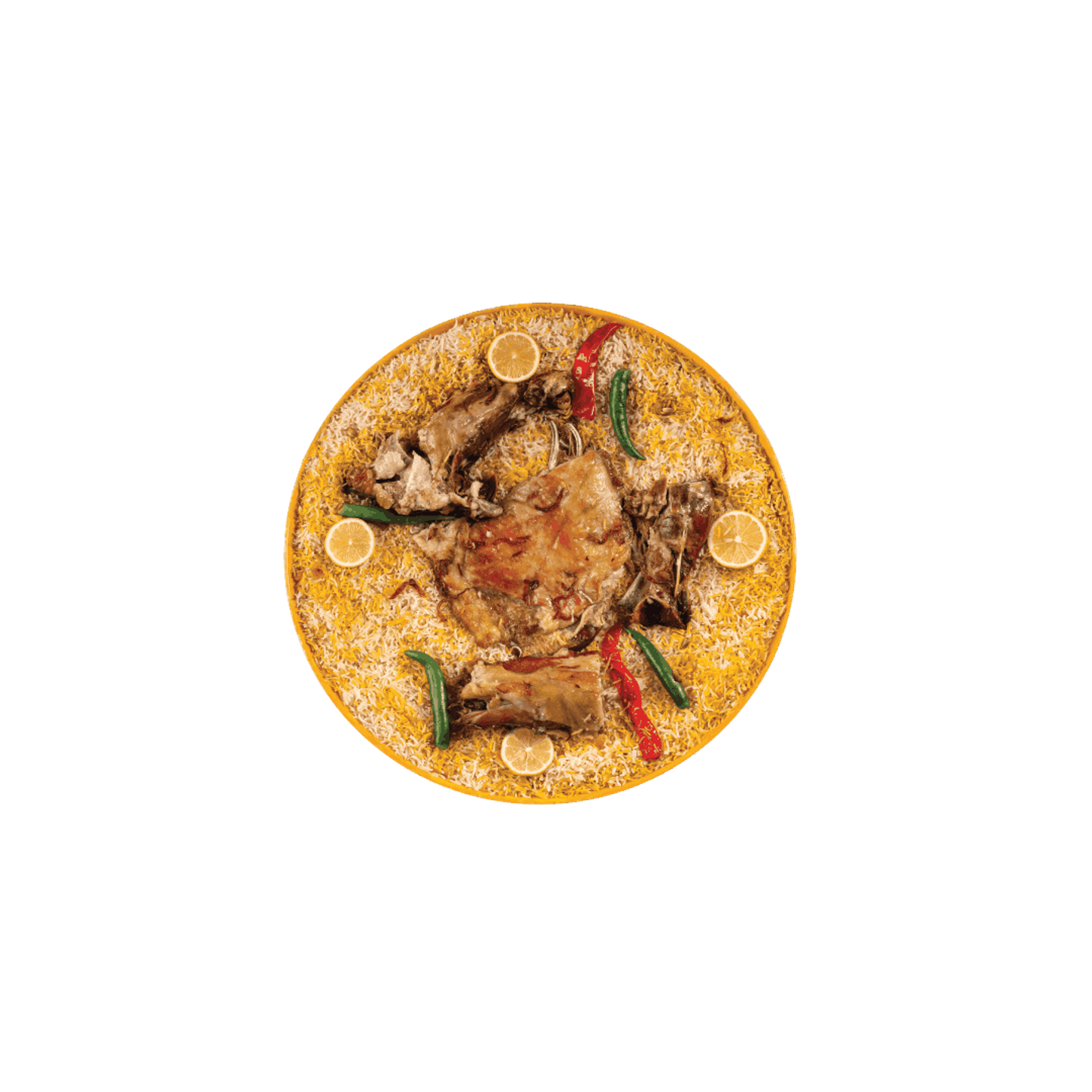 ربع ذبيحة لحم حنيذ مع ارز بشاور