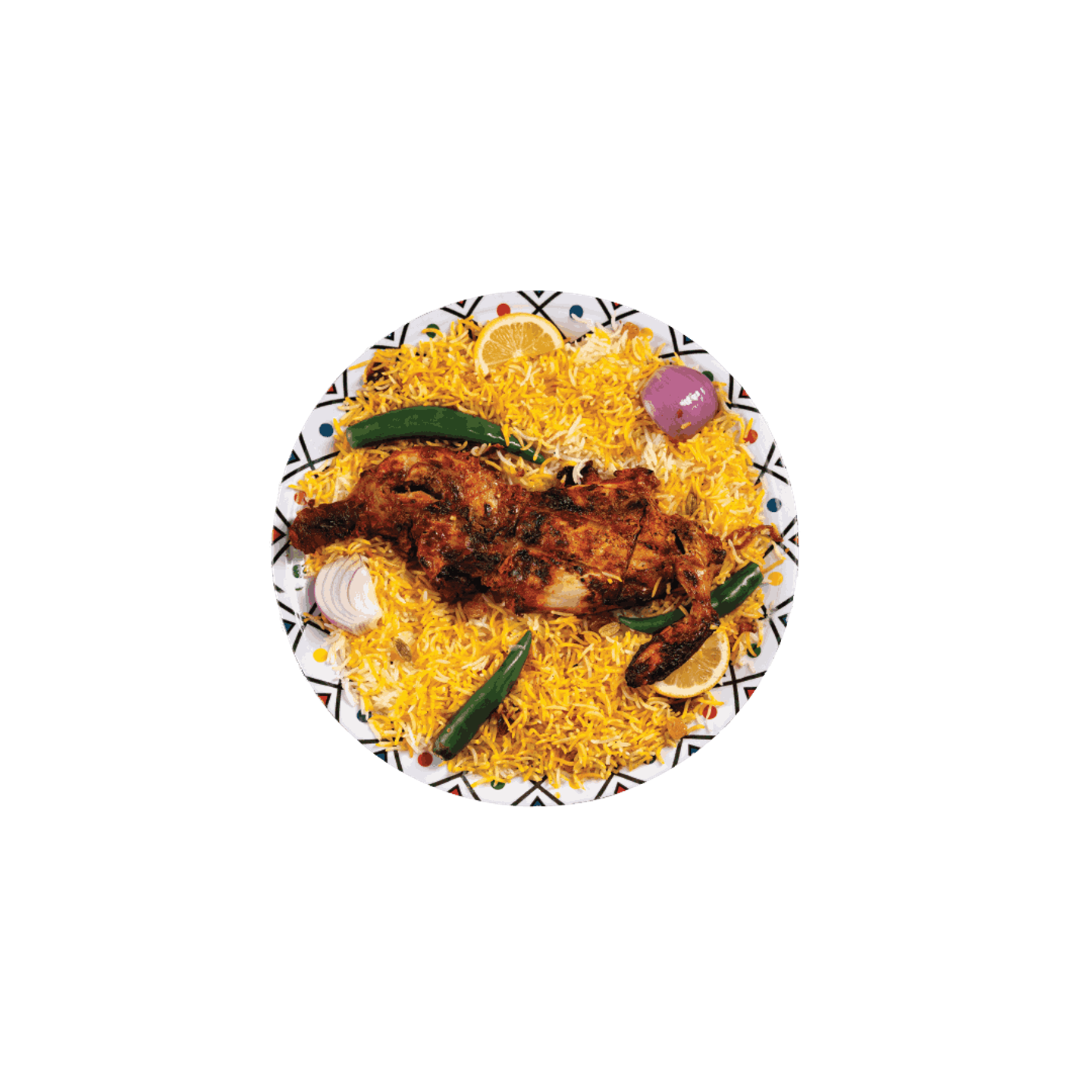 حبة دجاج مشوي فحم مع ارز بشاور