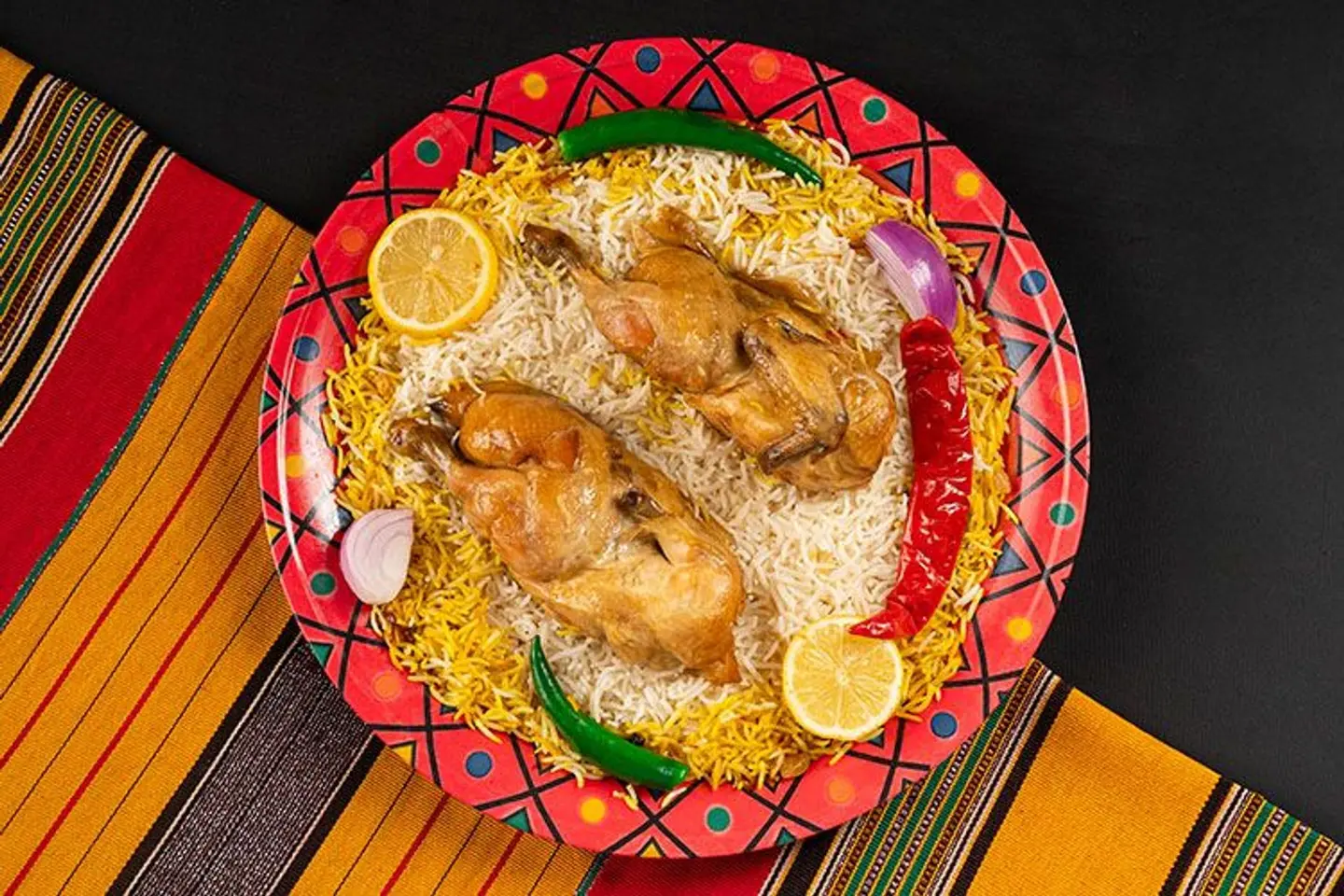 حبة دجاج حنيذ مع أرز بشاور