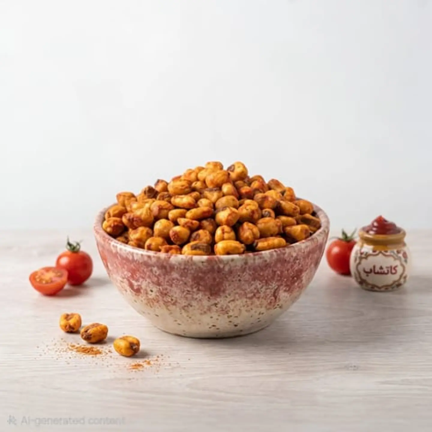 ذرة محمصة بالكاتشب