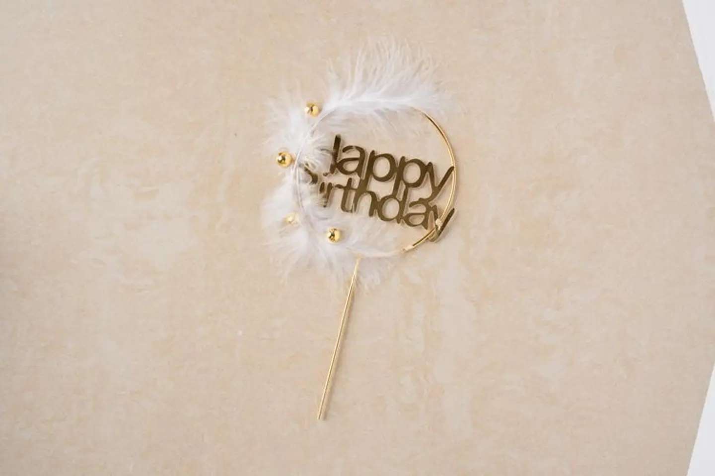 Gold Happy Birthday Cake Topper