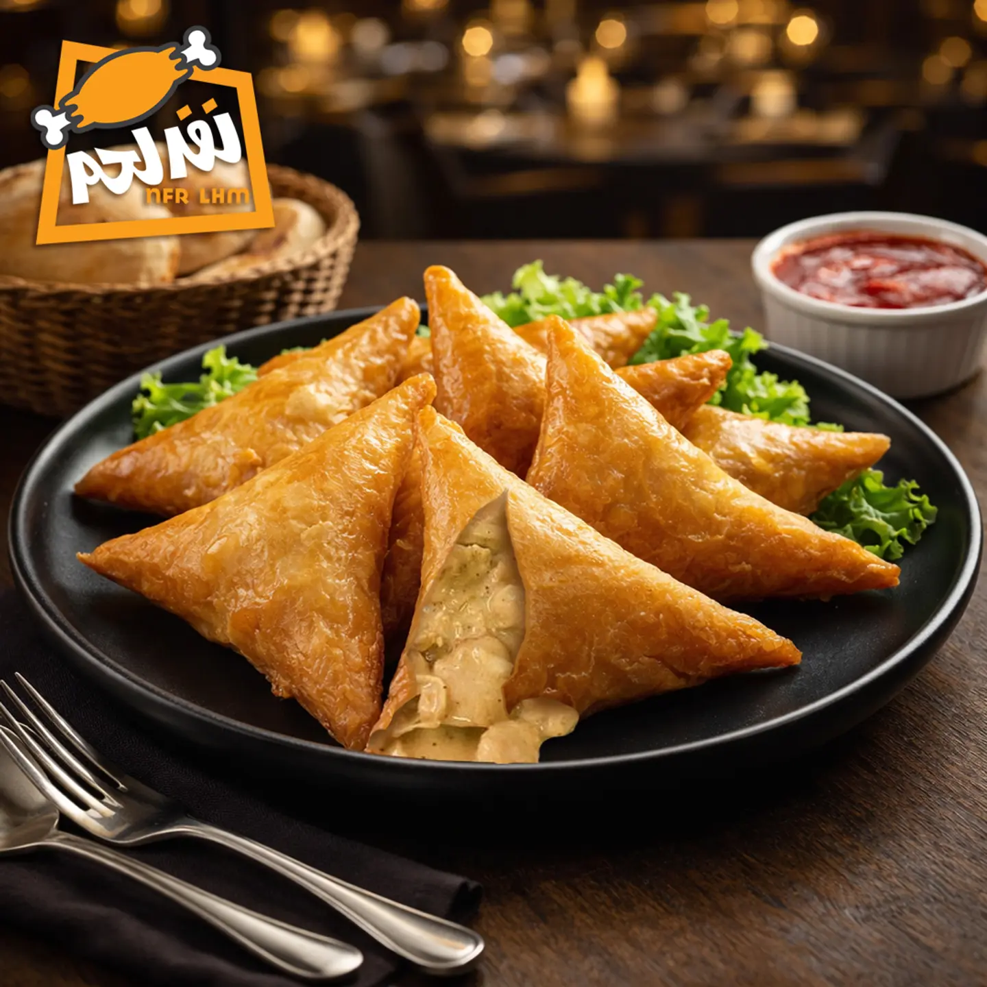 سمبوسة الدجاج بالكريمة