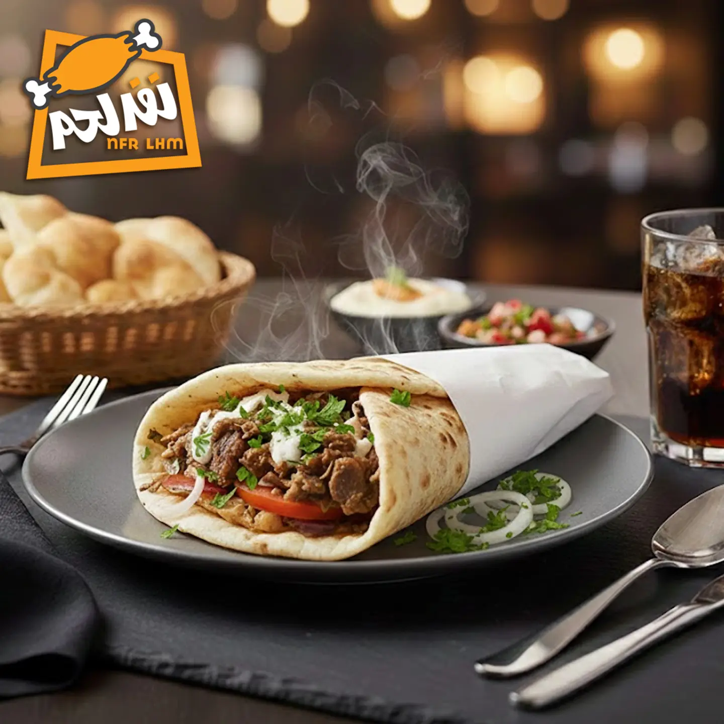 ساندويش شاورما لحم غنم