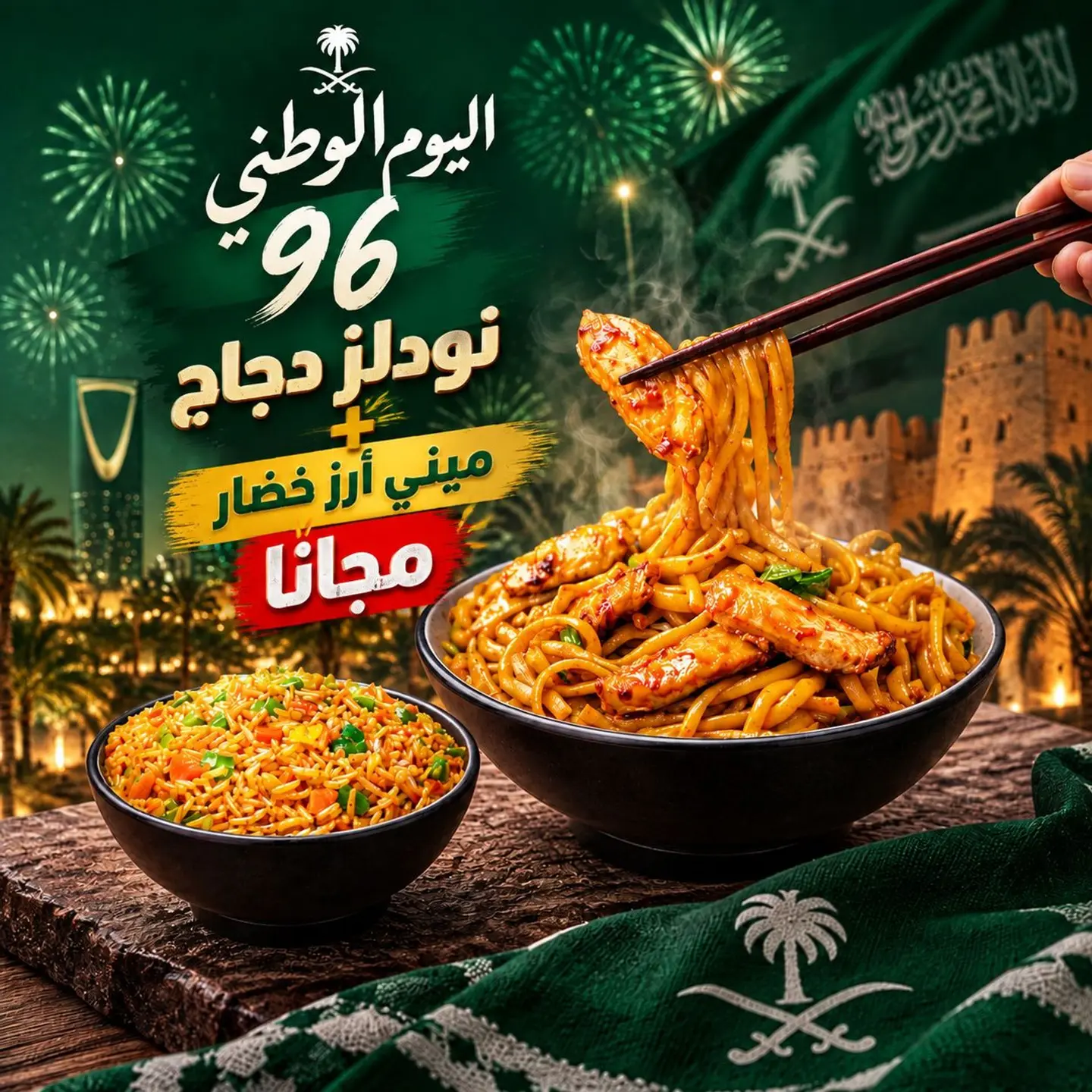 Chicken Noodles + Free Mini Vegetable Rice