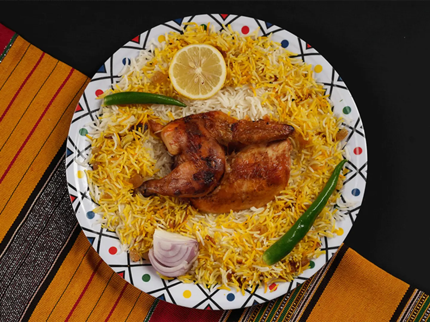 Half Grilled Chicken With Traditional Rice