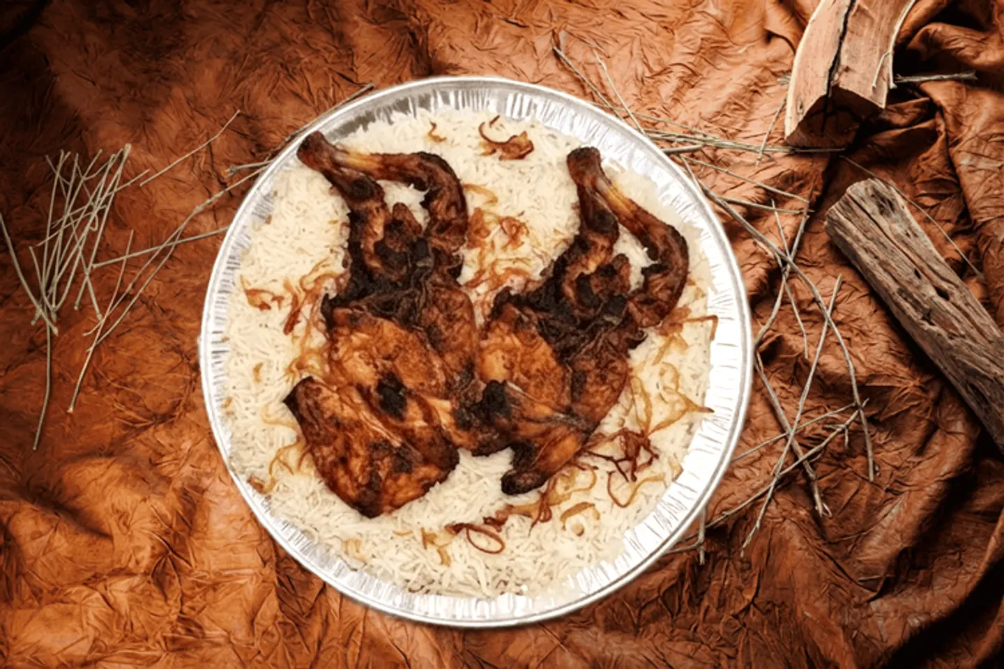 حبة دجاج مظبي مع أرز أبيض