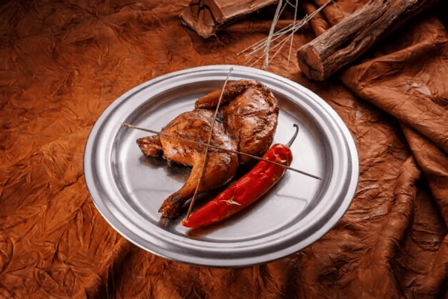 نص دجاج مدخن بدون أرز