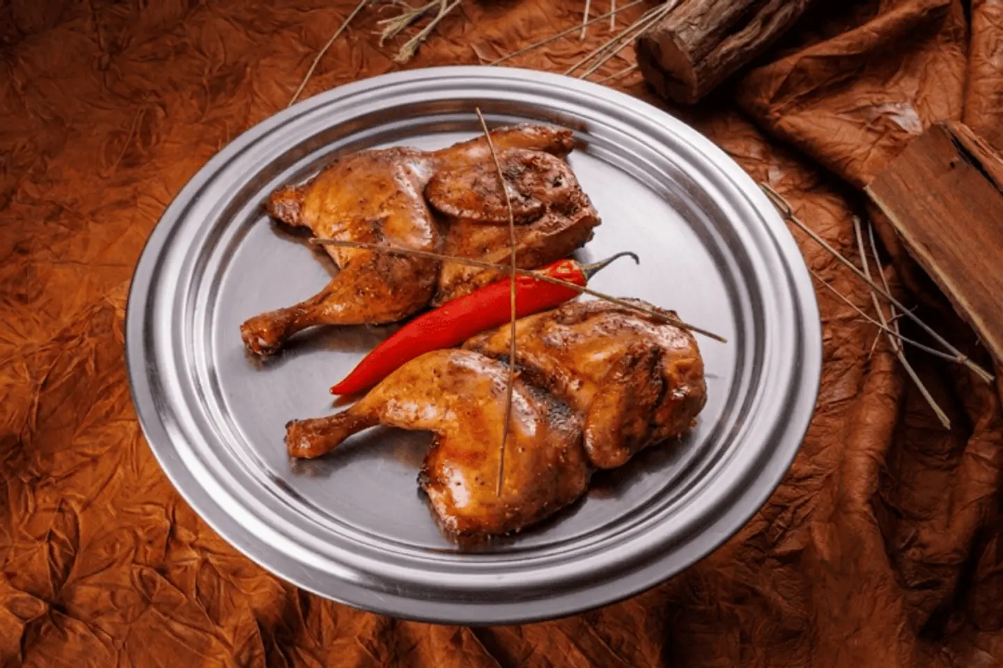 حبة دجاج مدخن بدون أرز