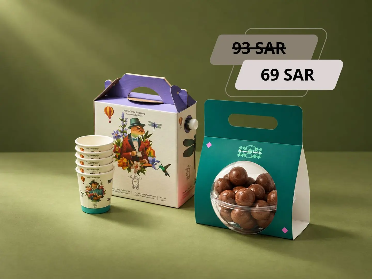 Coffee Day Container With Chocolate Ball Box